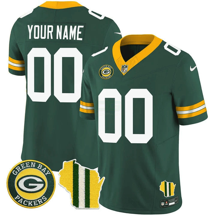 Camisa NFL Green Bay Wisconsin State Patch Vapor Limited Jersey