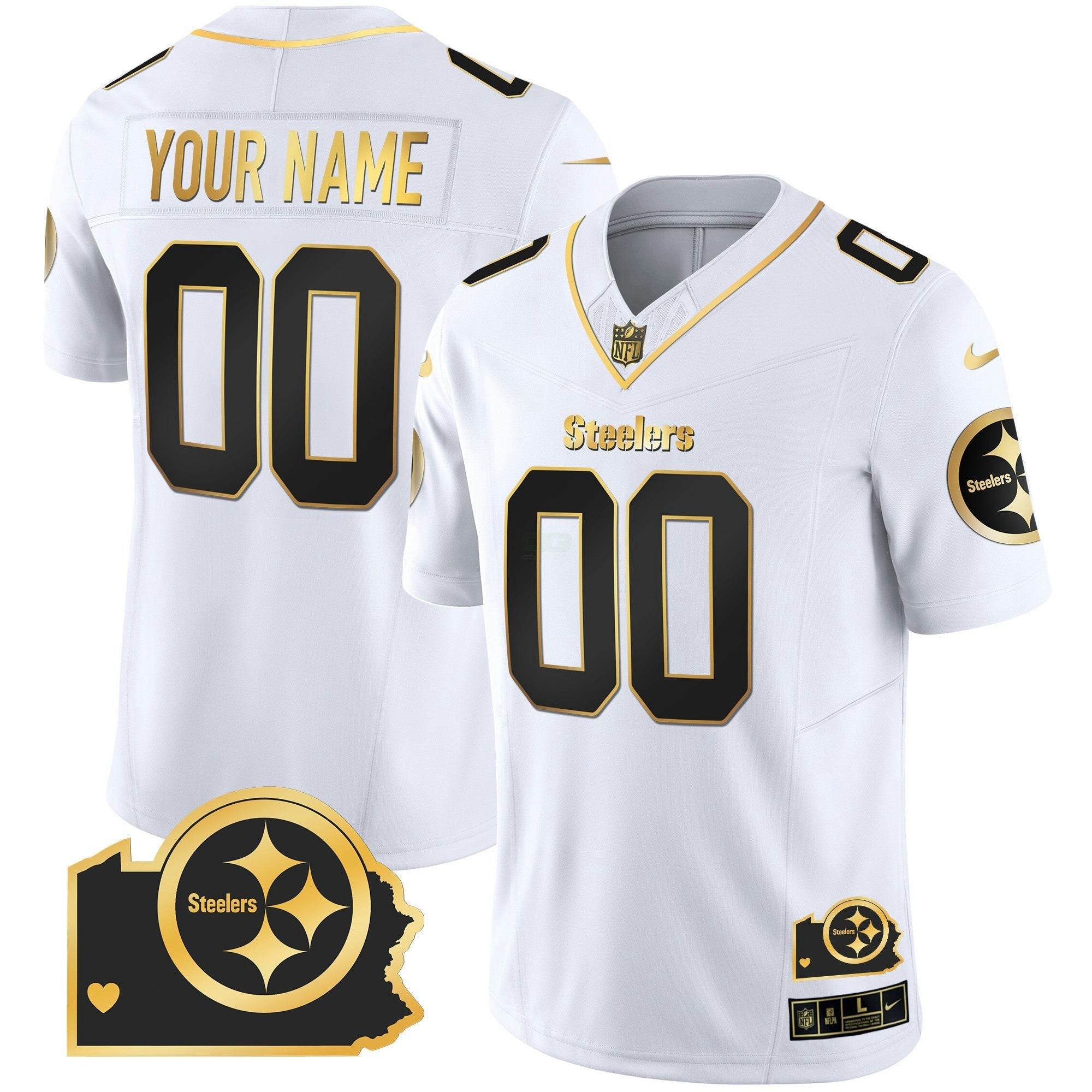 Camisa NFL Home Patch Dourada Vapor Jersey