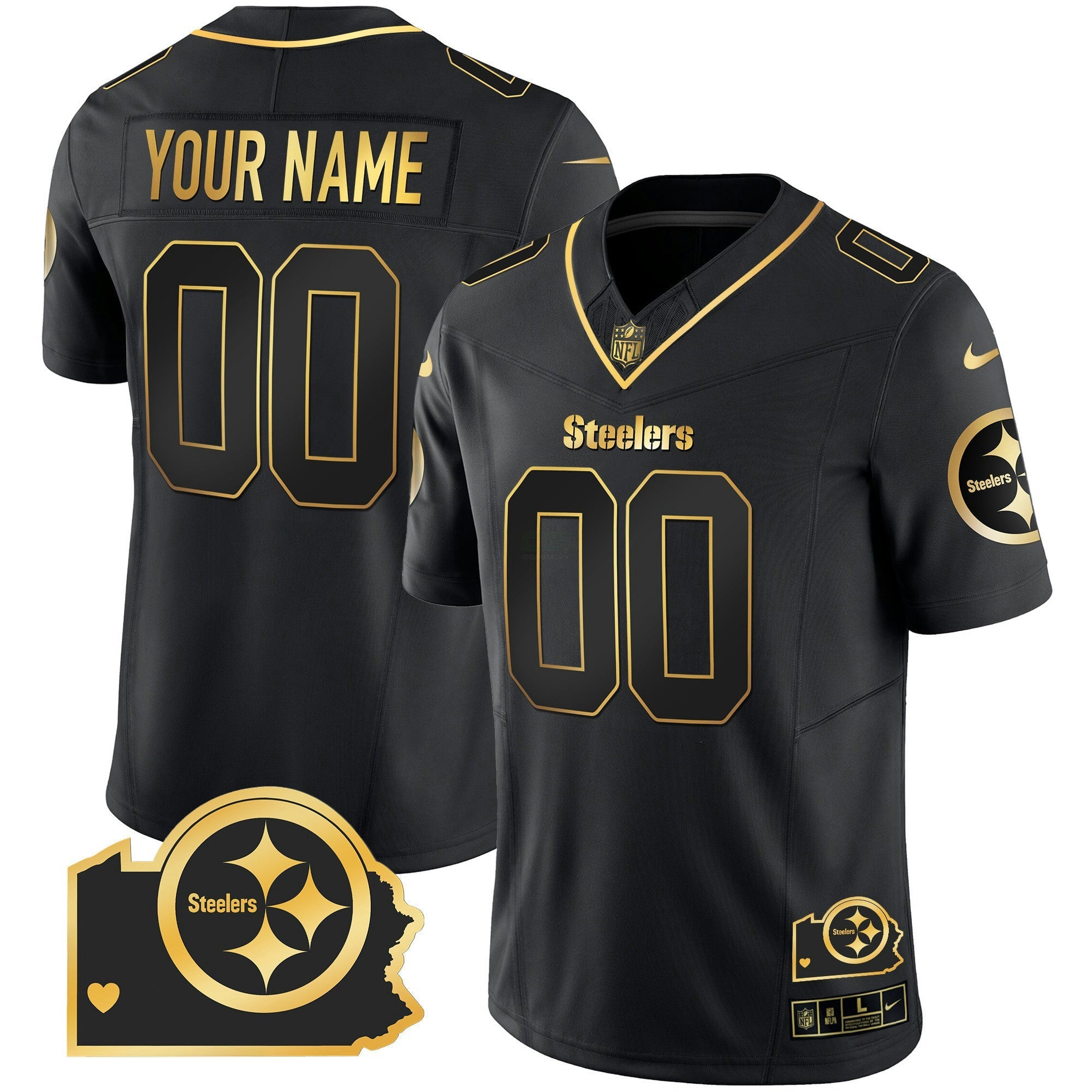 Camisa NFL Home Patch Dourada Vapor Jersey