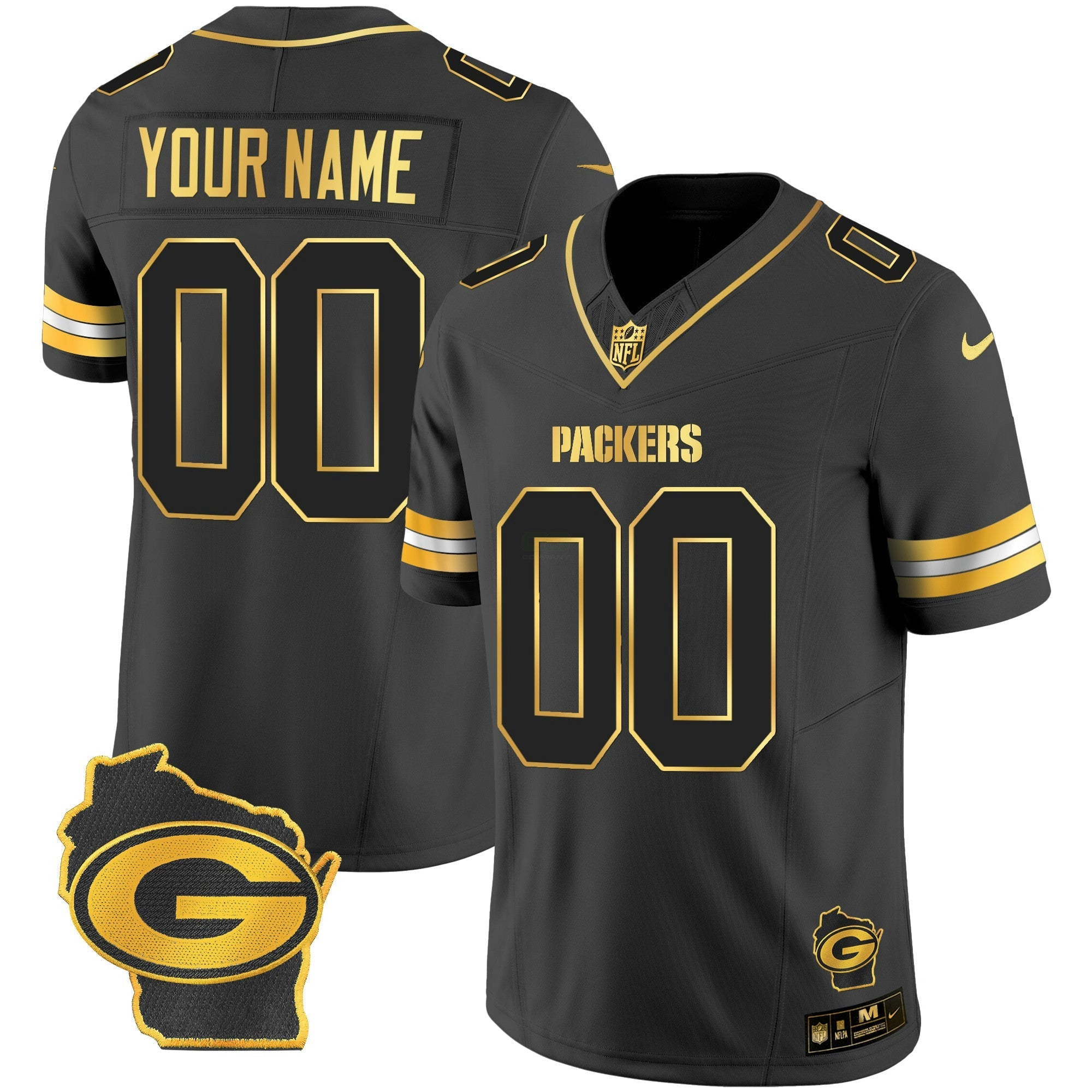 Camisa NFL Home Patch Dourada Vapor Jersey