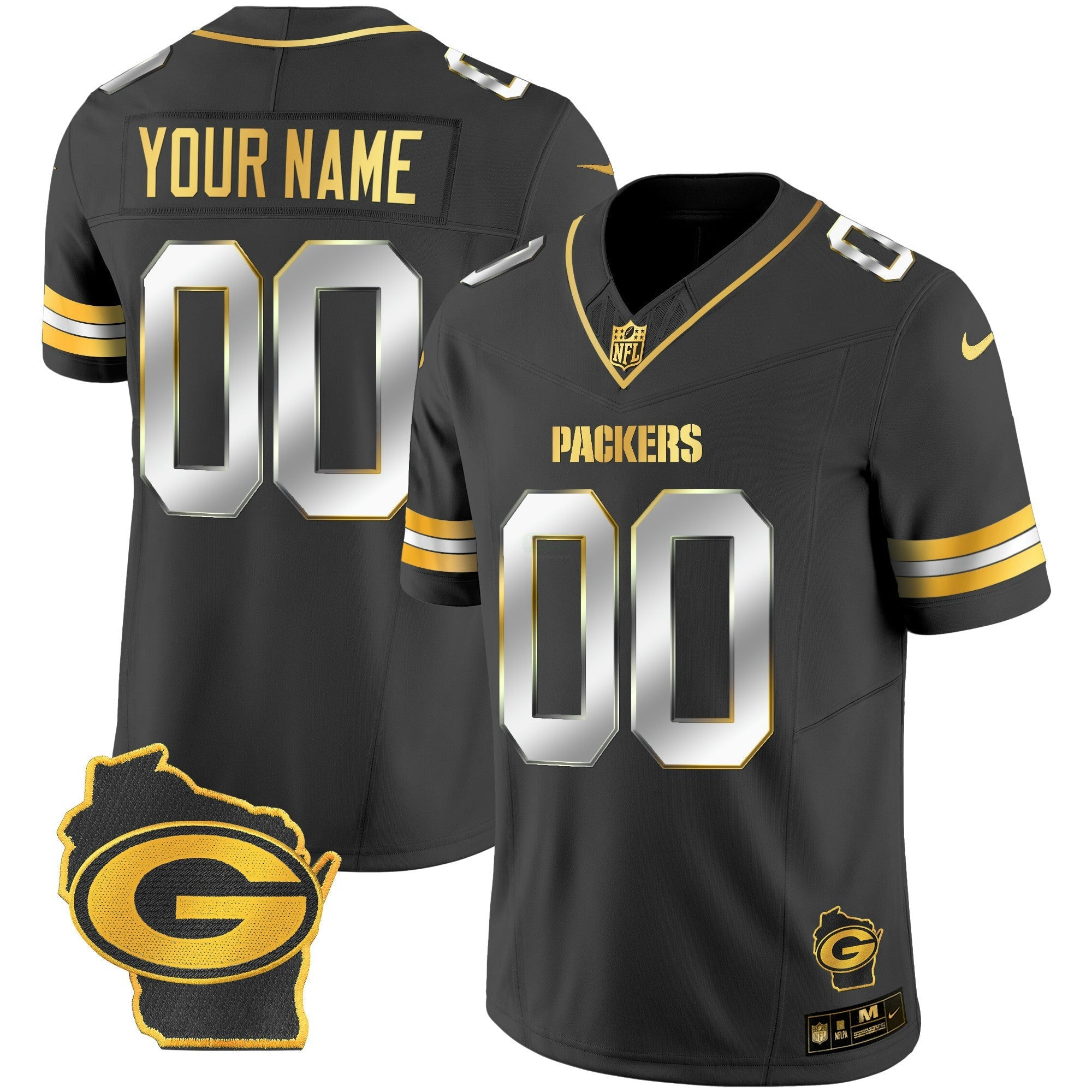 Camisa NFL Home Patch Dourada Vapor Jersey