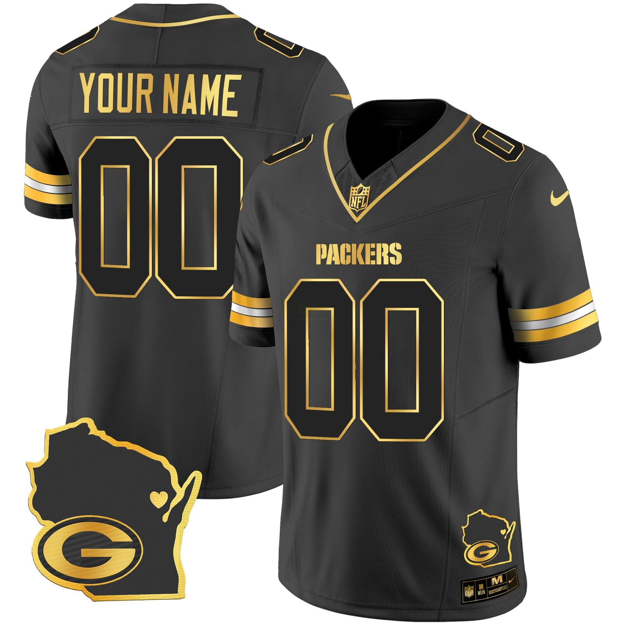 Camisa NFL Home Patch Dourada Vapor Jersey V2