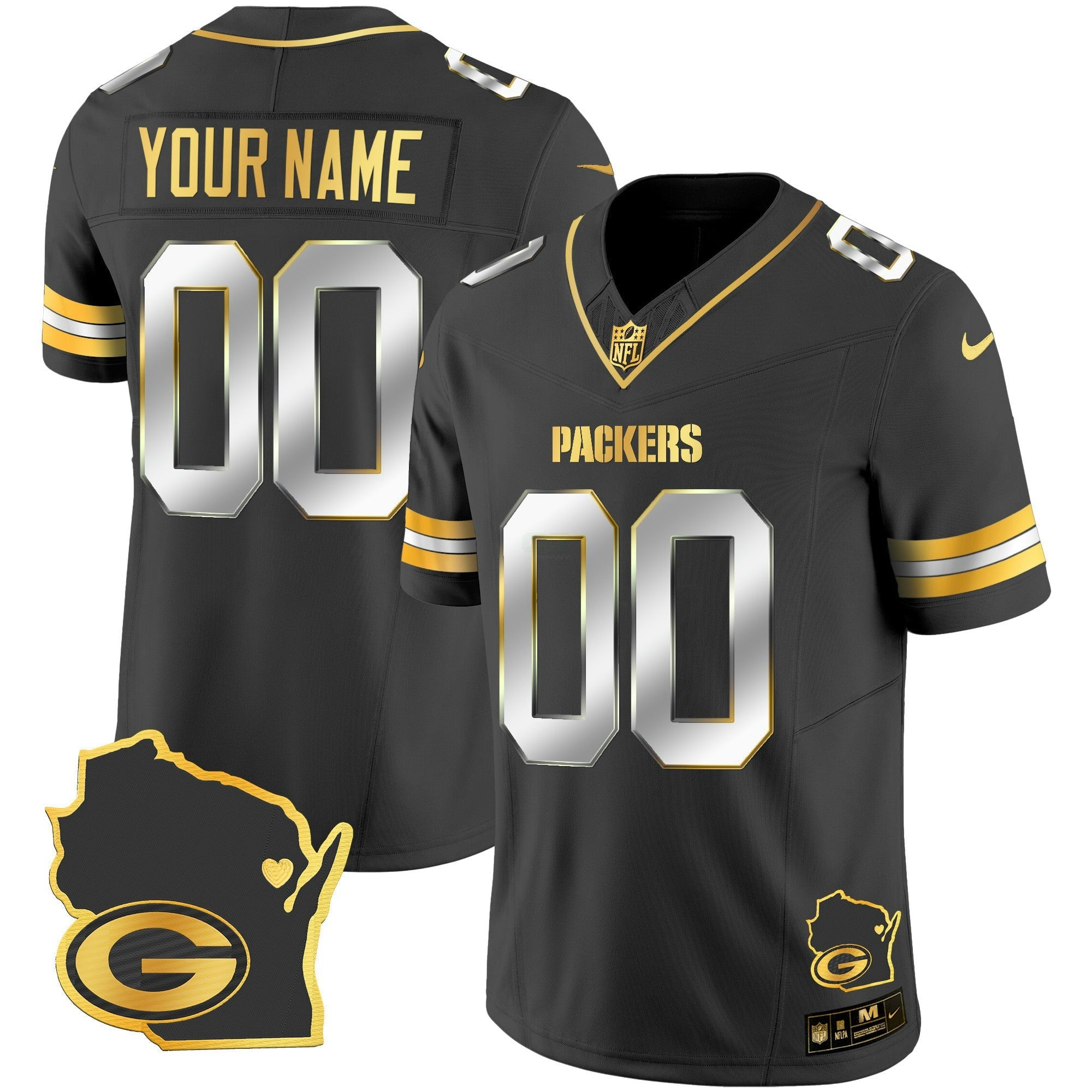 Camisa NFL Home Patch Dourada Vapor Jersey V2