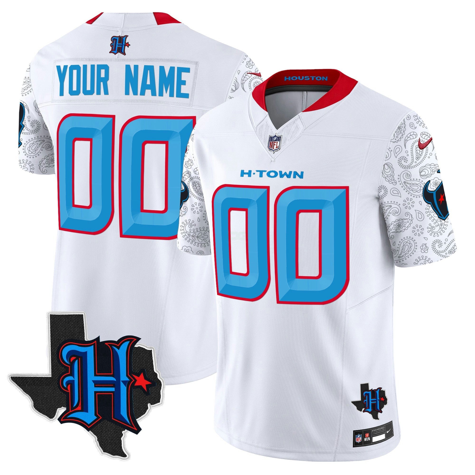 Camisa NFL Houston 2024 Texas Patch Vapor Limited Jersey V4