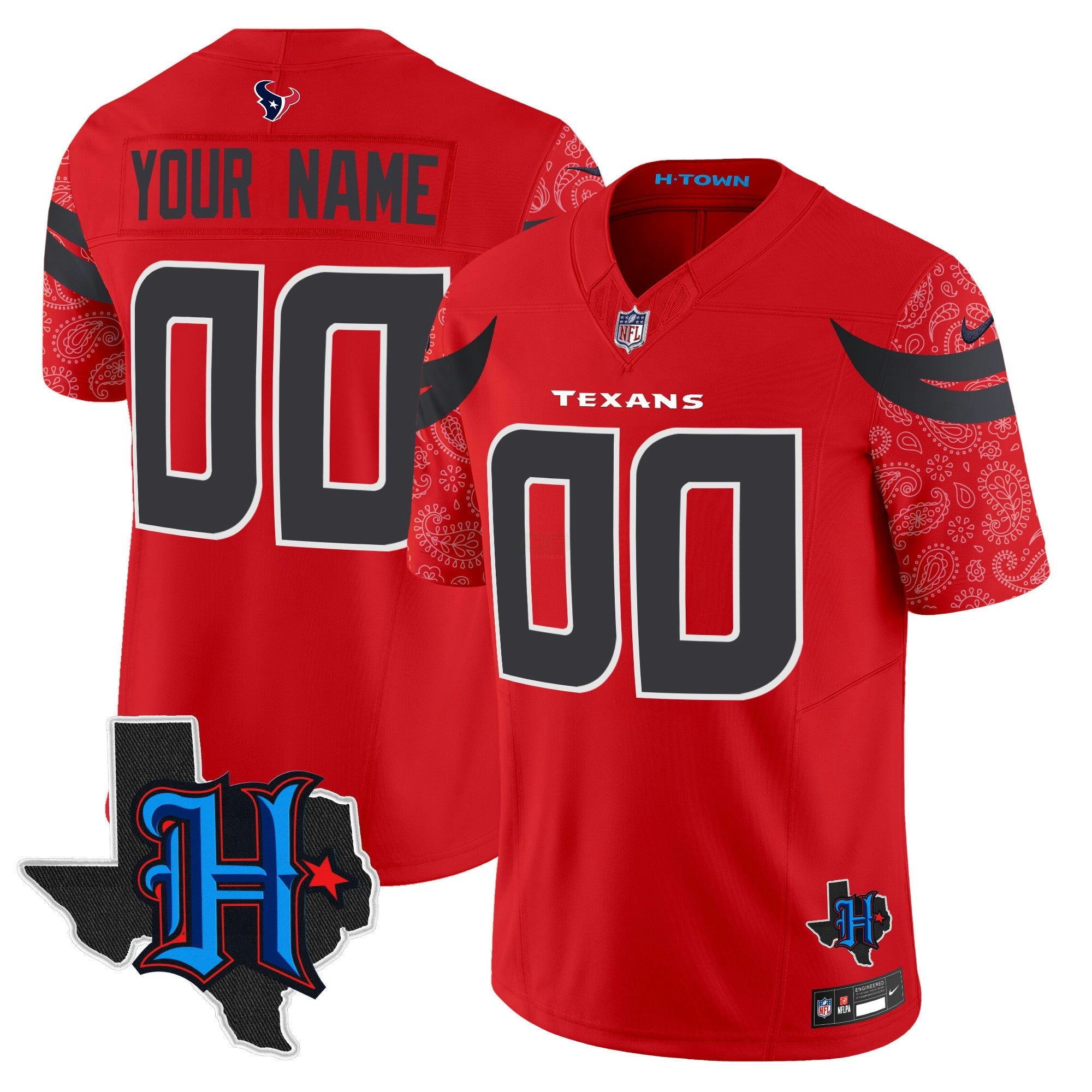 Camisa NFL Houston 2024 Texas Patch Vapor Limited Jersey V4