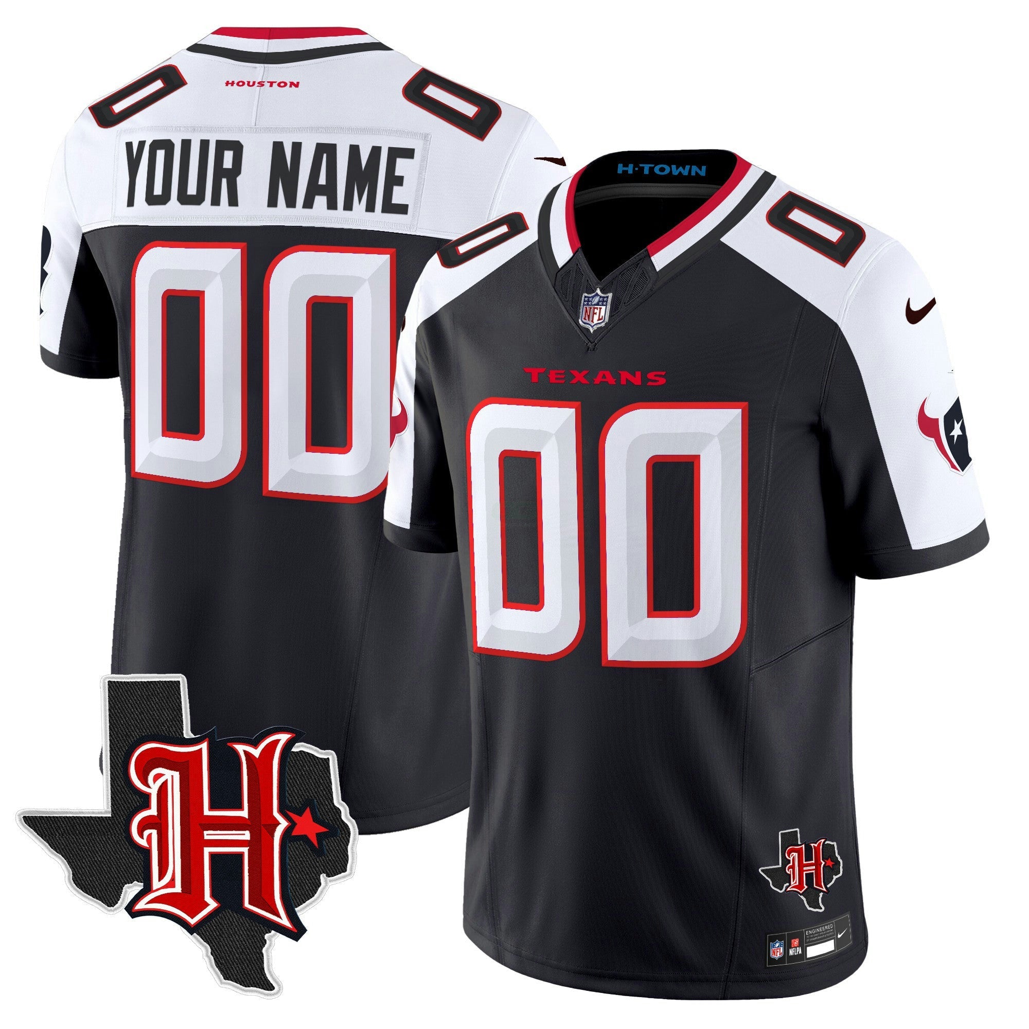 Camisa NFL Houston 2024 Texas Patch Vapor Limited Jersey V5