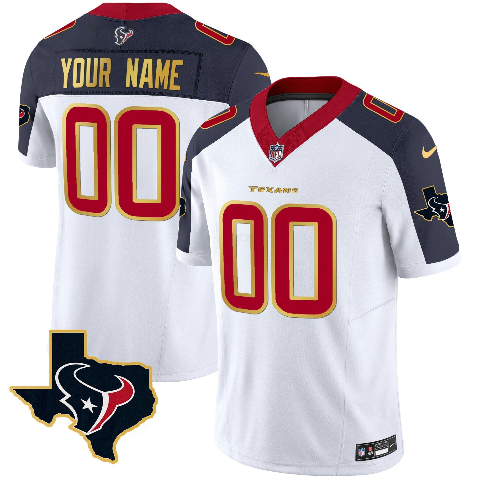 Camisa NFL Houston Gold Trim Vapor Jersey