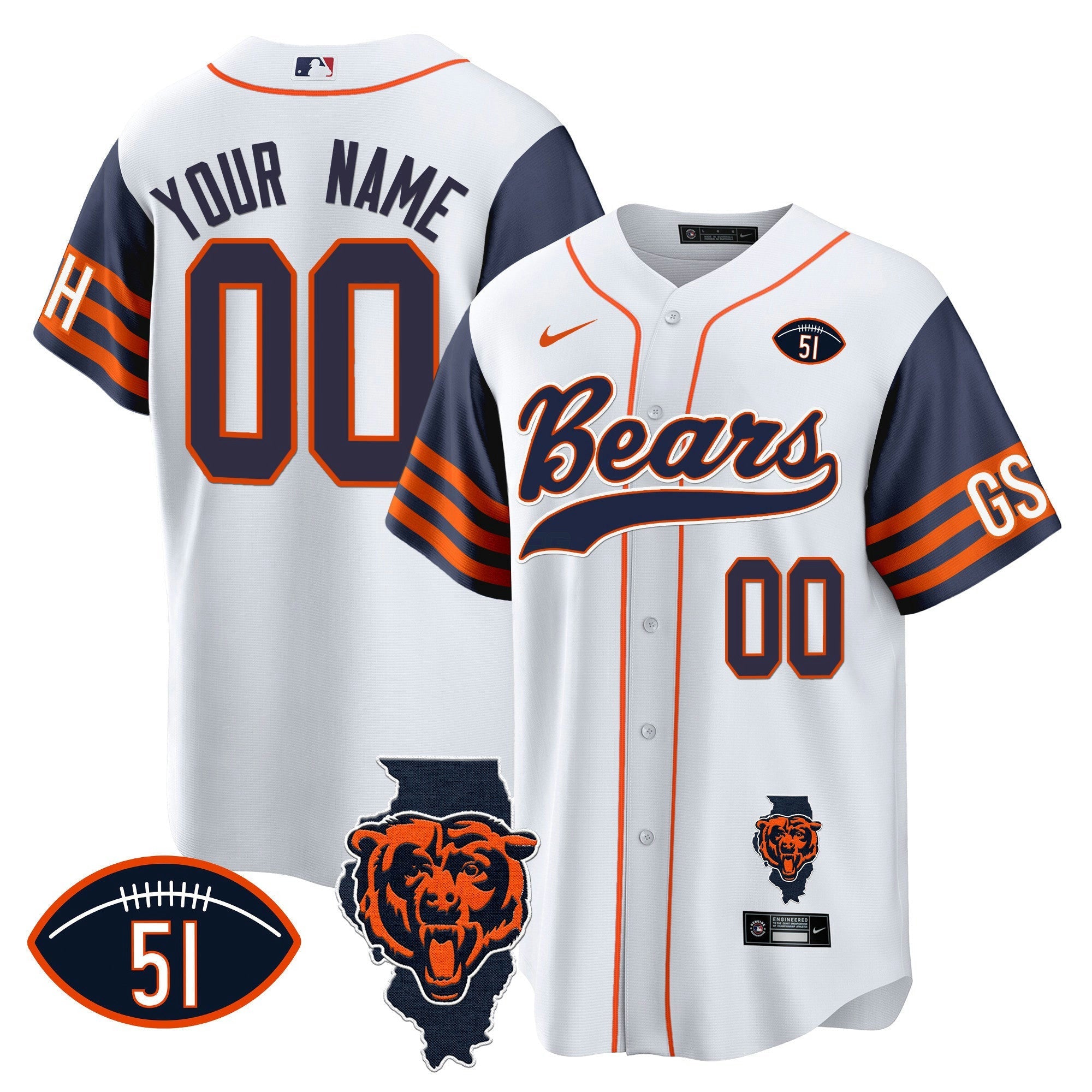 Camisa NFL Illinois Patch Jersey