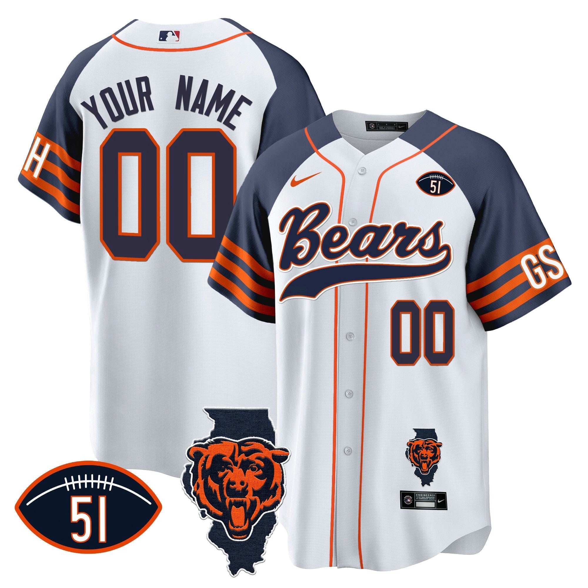 Camisa NFL Illinois Patch Jersey