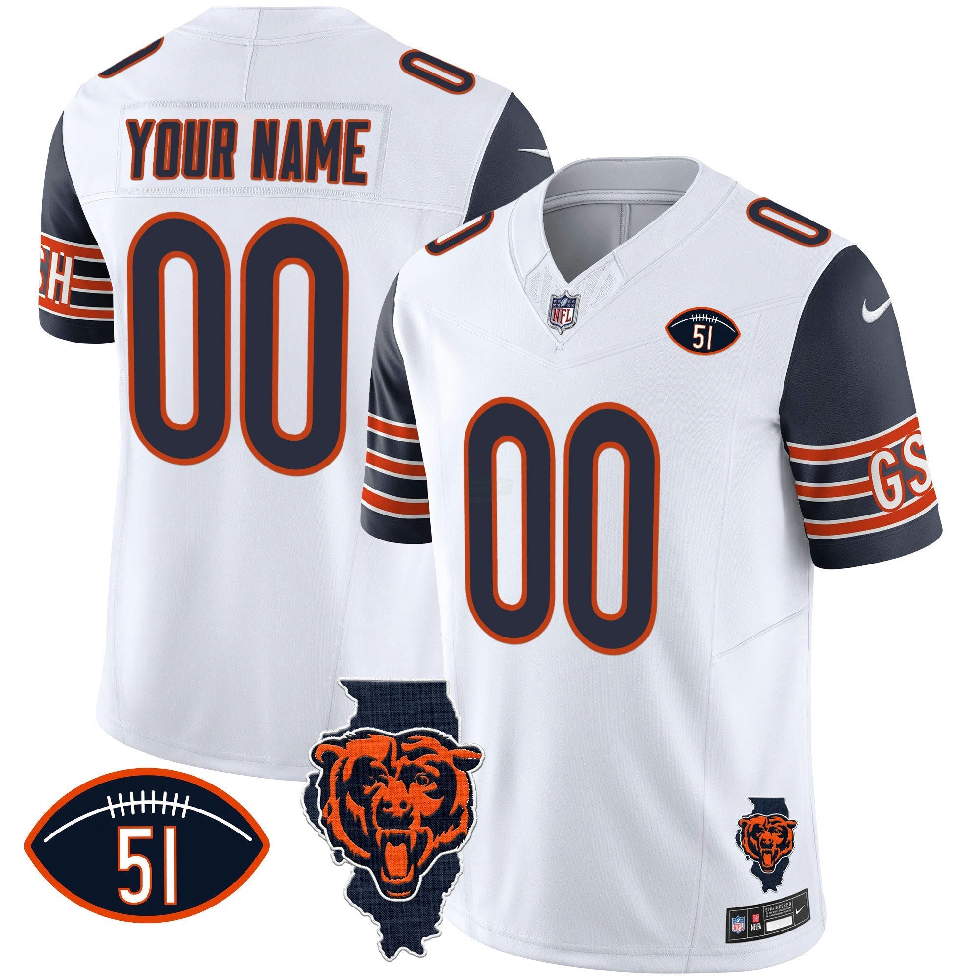Camisa NFL Illinois Patch Vapor Jersey
