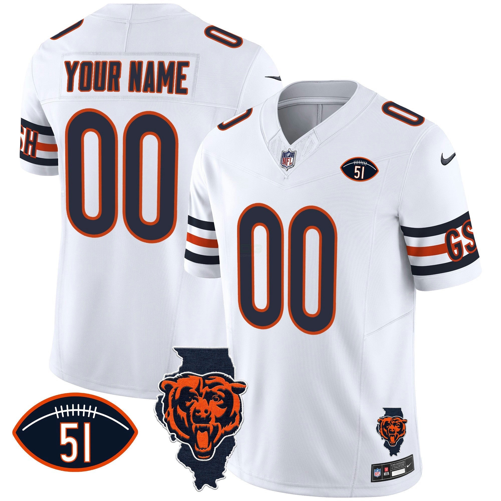 Camisa NFL Illinois Patch Vapor Jersey