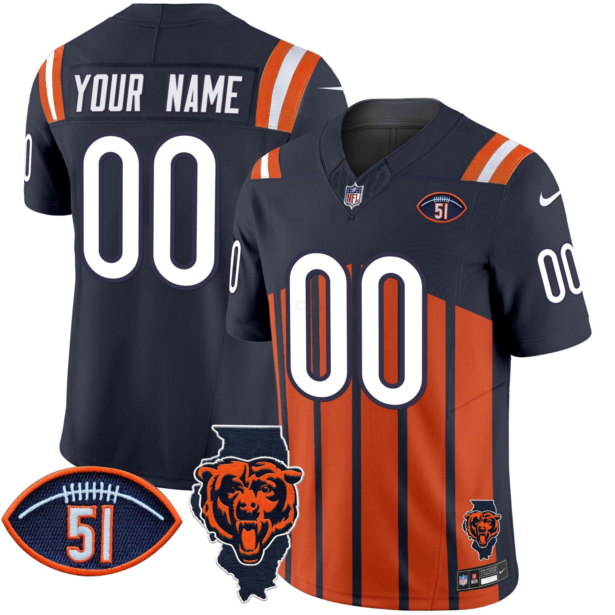 Camisa NFL Illinois Patch Vapor Limited Jersey V2