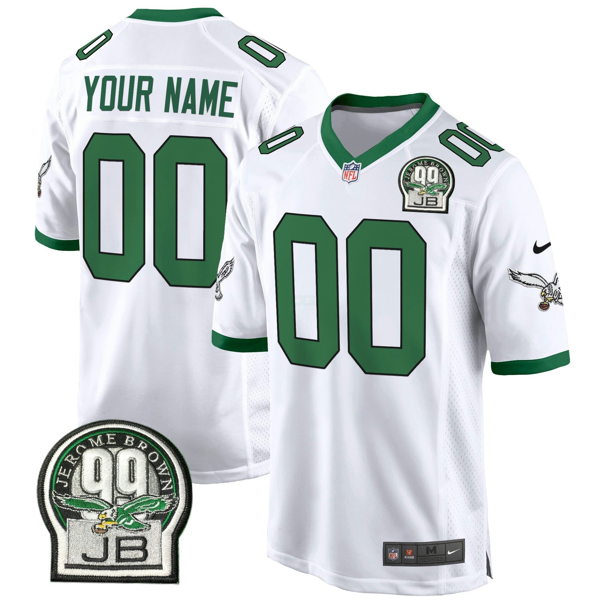 Camisa NFL Jerome Brown Patch Kelly Green Game Jersey