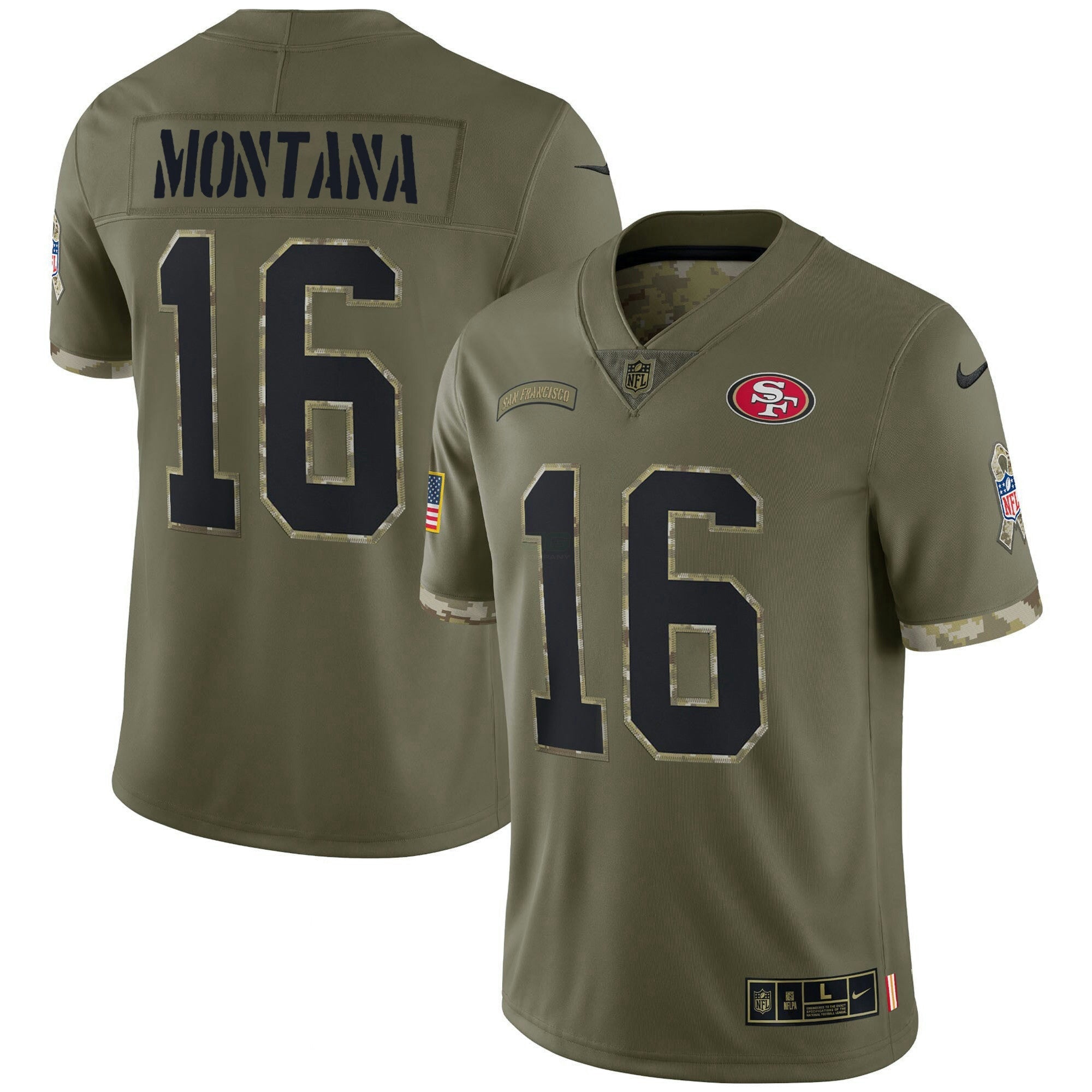 Camisa NFL Joe Montana Salute To Service Jersey - Joe Montana