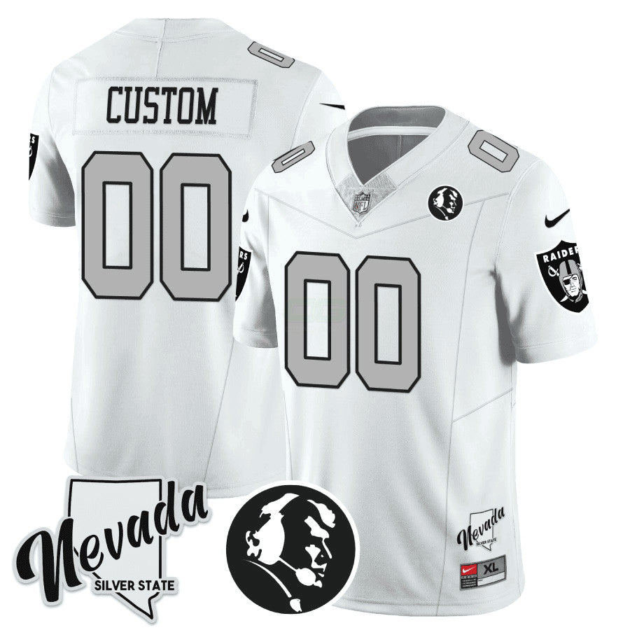 Camisa NFL John Madden Honoring & Nevada Silver State Patch Vapor Jersey