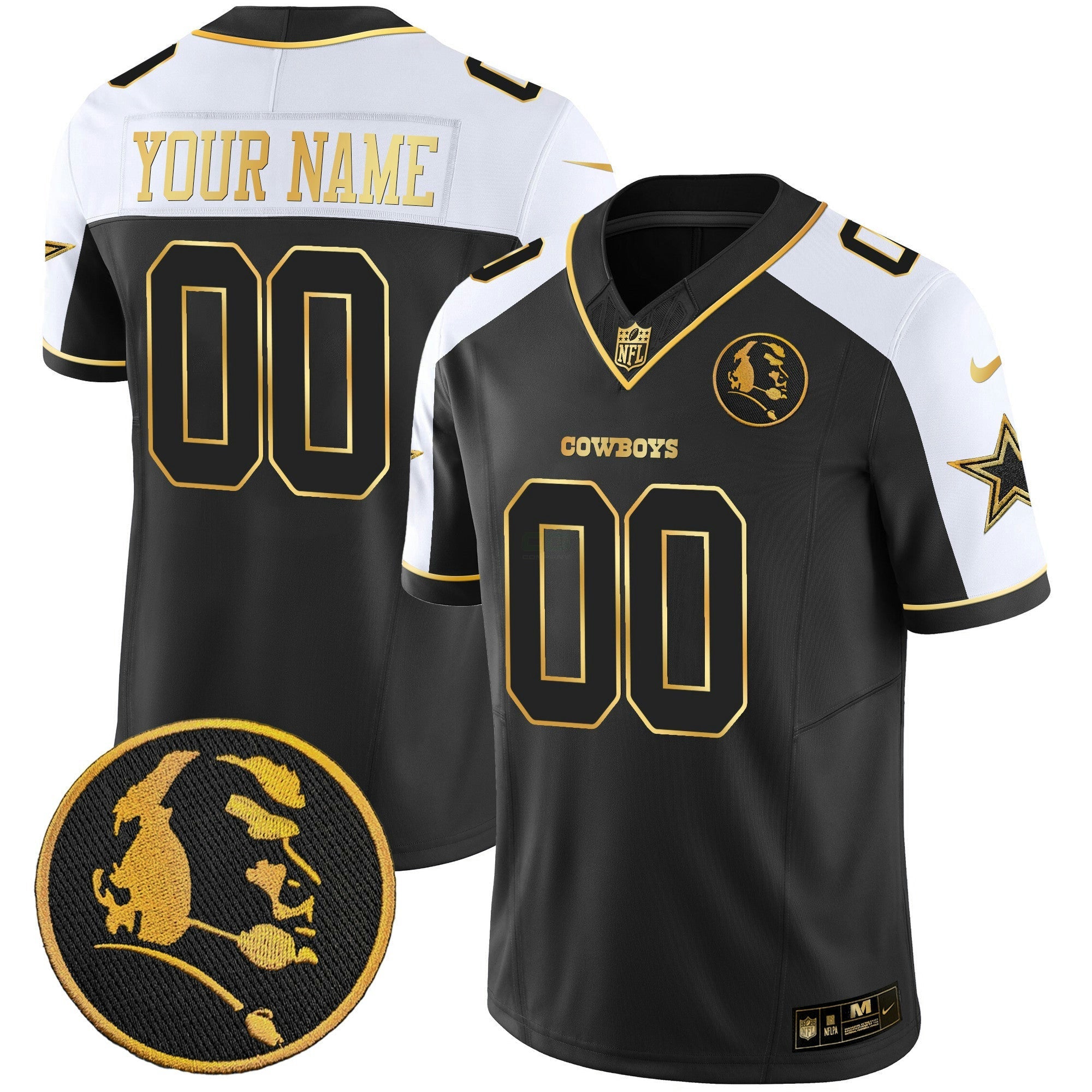 Camisa NFL John Madden Patch Dourada Vapor Jersey