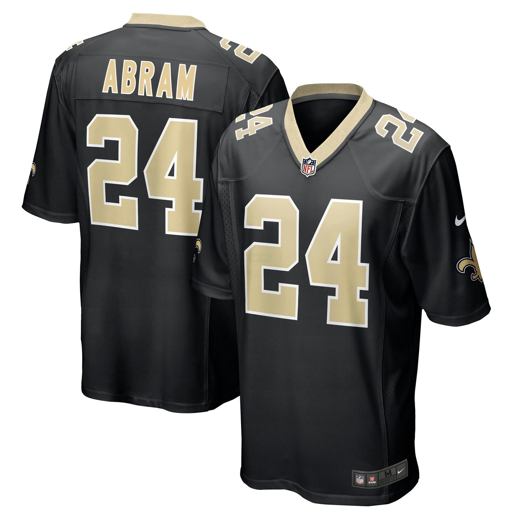 Camisa NFL Johnathan Abram New Orleans Black Jersey - Preta