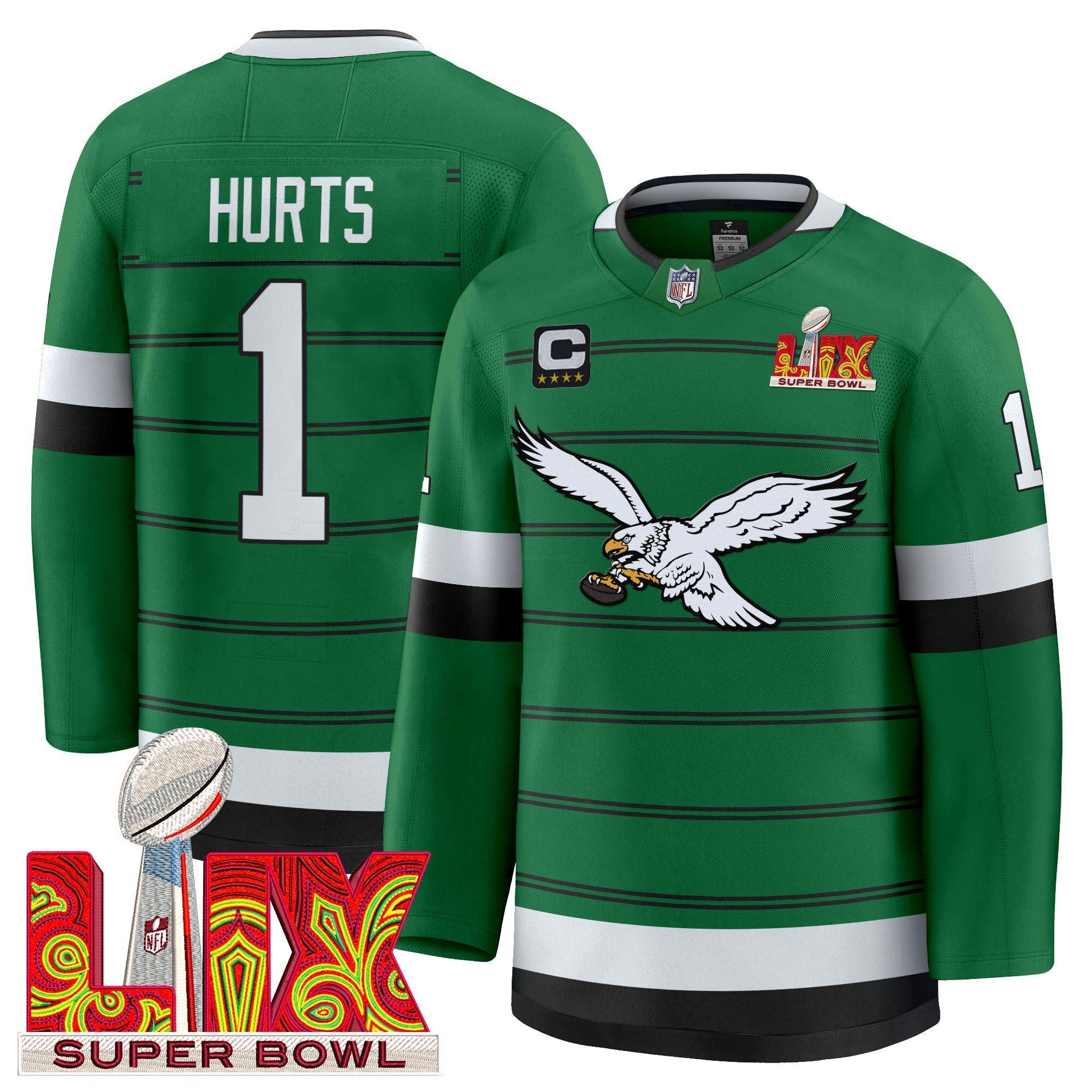 Camisa NFL Kelly Green Hockey Premium Jersey