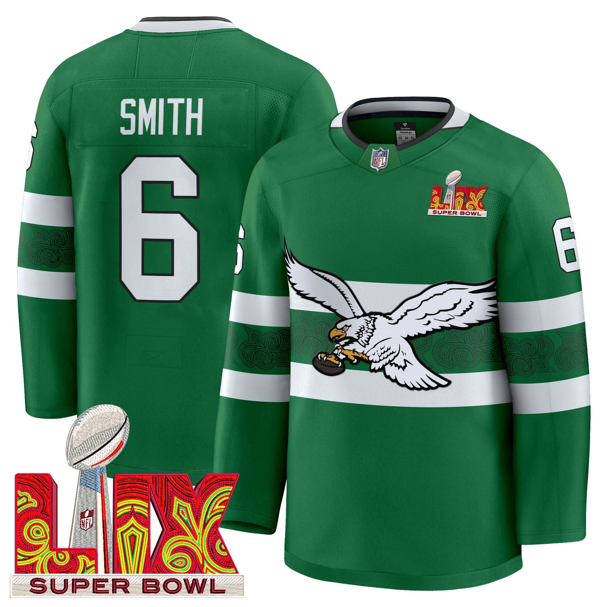 Camisa NFL Kelly Green Hockey Premium Jersey V3
