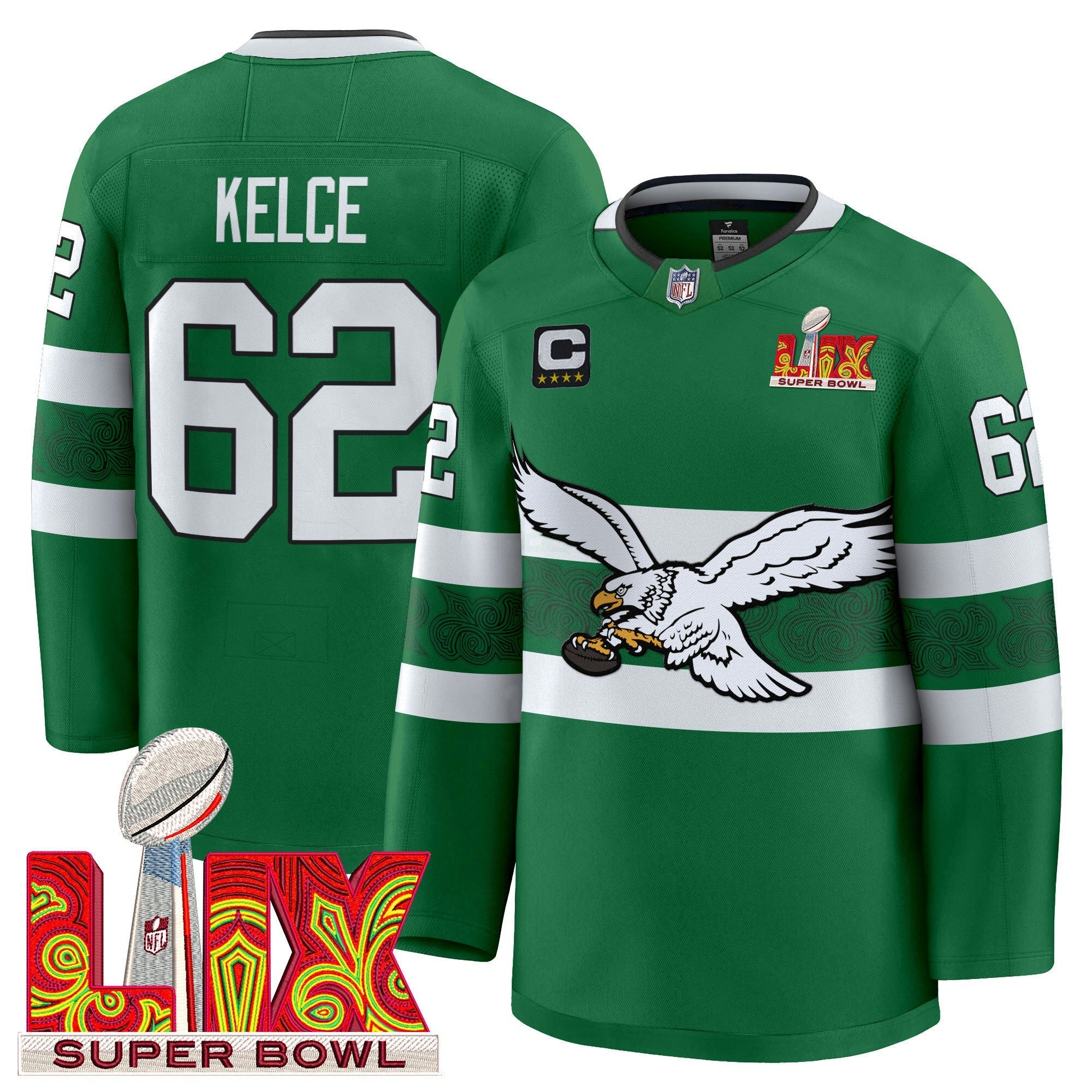 Camisa NFL Kelly Green Hockey Premium Jersey V3