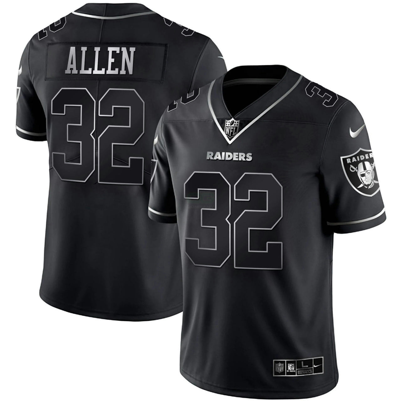 Camisa NFL Marcus Allen Branca Dourada & Preta Dourada Jersey