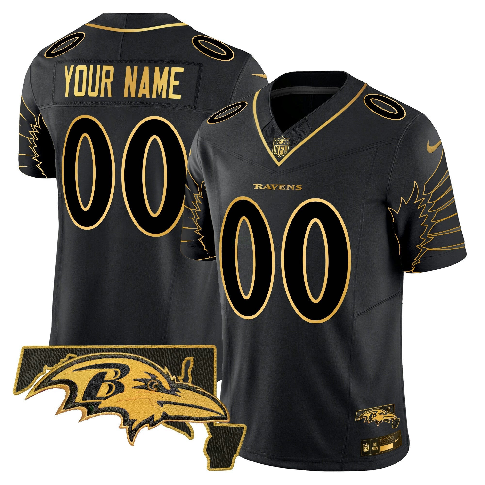 Camisa NFL Maryland Patch Dourada Vapor Limited Jersey V2