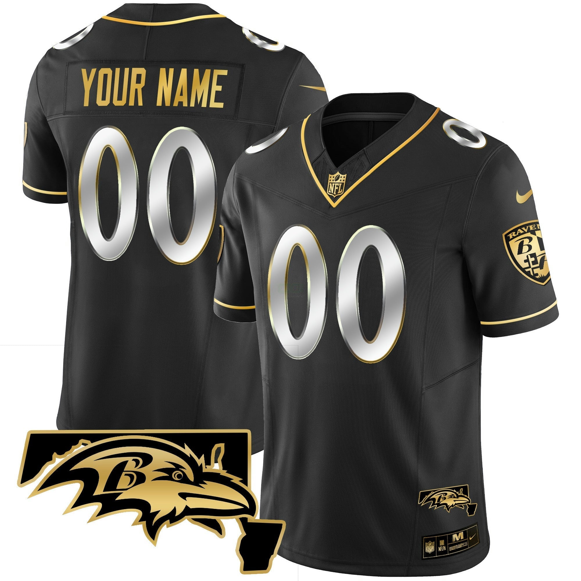 Camisa NFL Maryland Patch Vapor Dourada Jersey