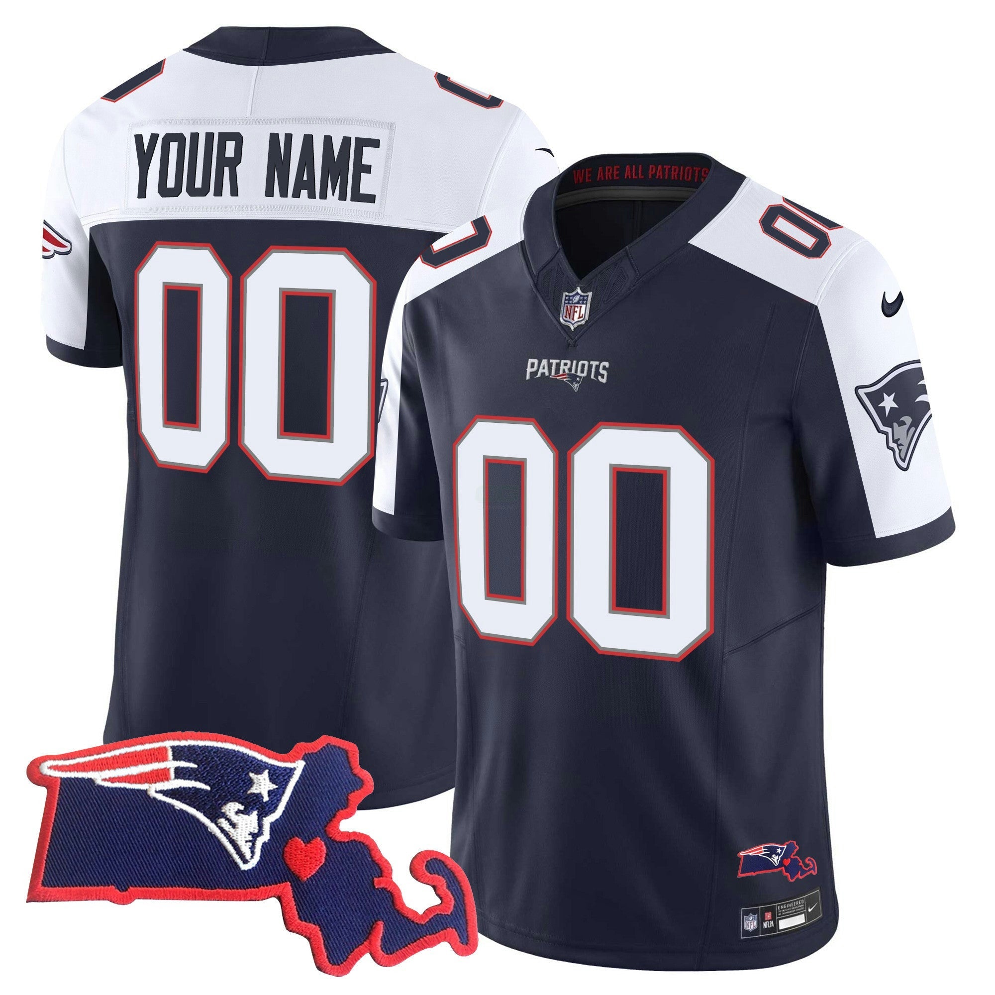 Camisa NFL Massachusetts Patch Vapor Jersey
