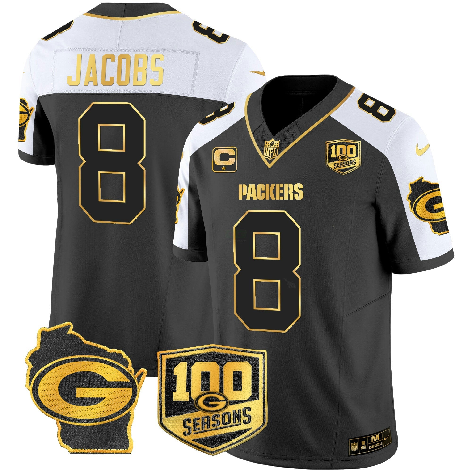 Camisa NFL Men’s 100th Season & Home Patch Dourada Vapor Limited Jersey