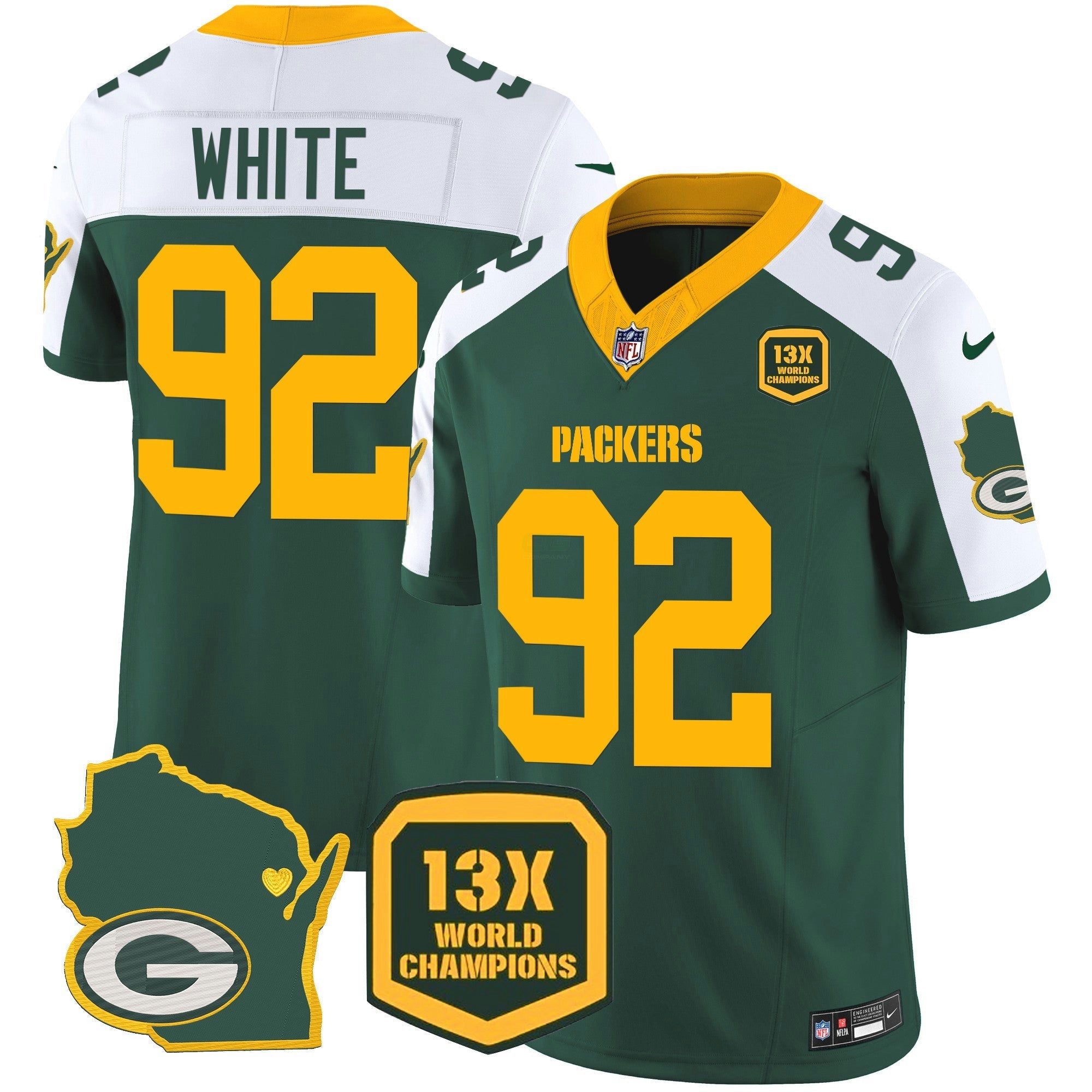 Camisa NFL Men’s 13 Time World Champions & Home Patch Vapor Jersey V2