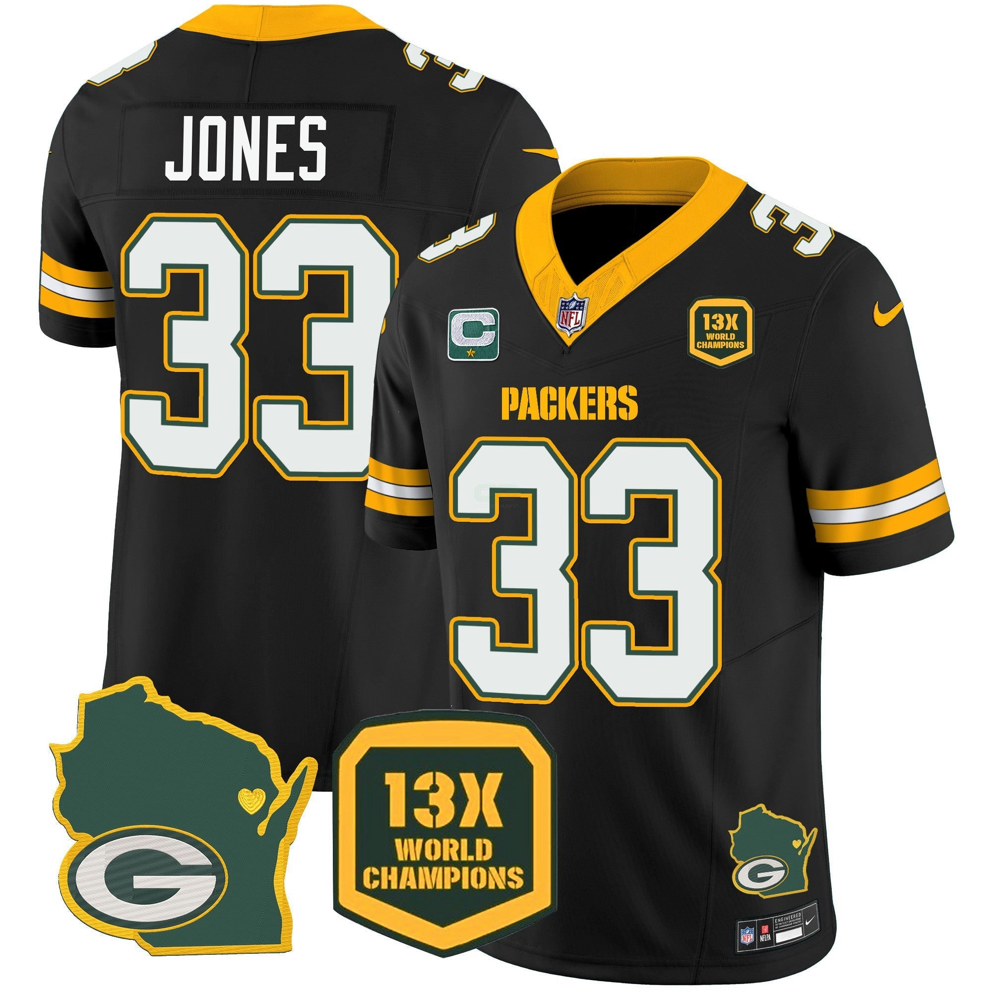 Camisa NFL Men’s 13 Time World Champions & Home Patch Vapor Jersey V2