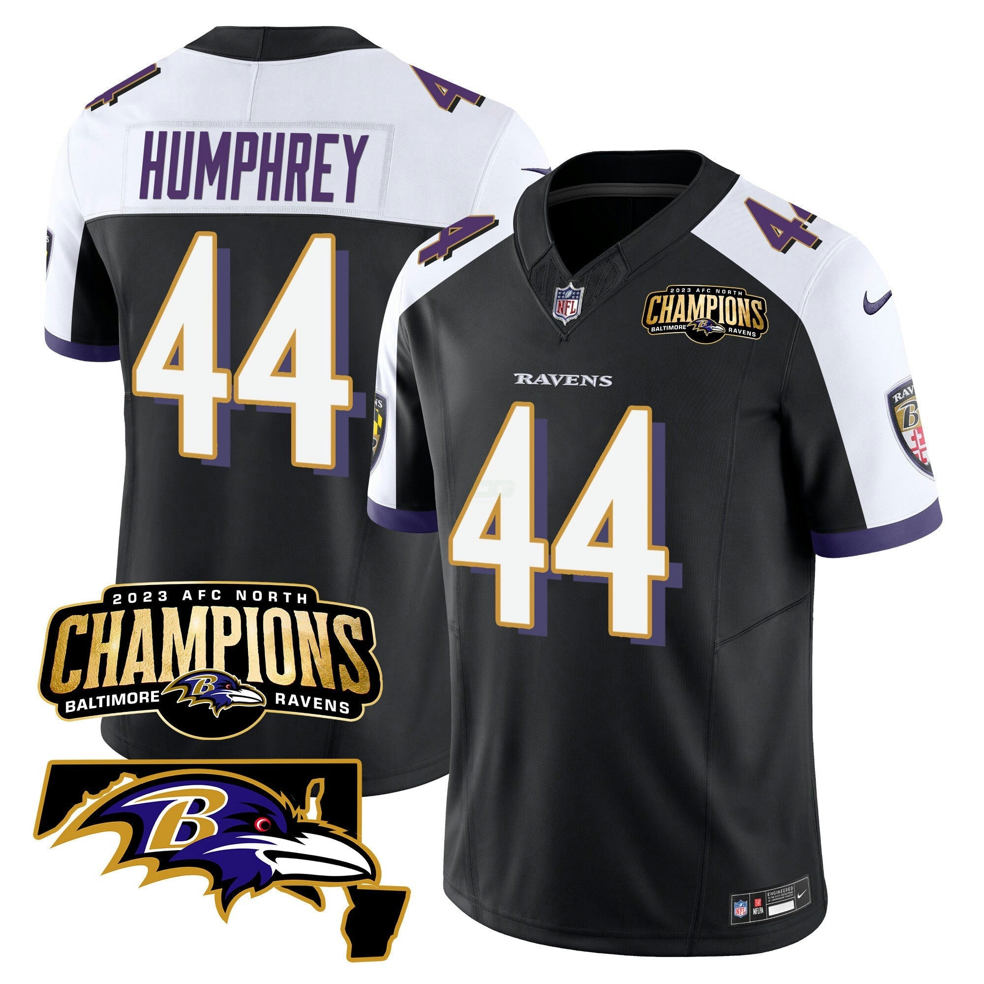 Camisa NFL Men’s 2023 AFC North Champions & Maryland Patch Vapor Jersey
