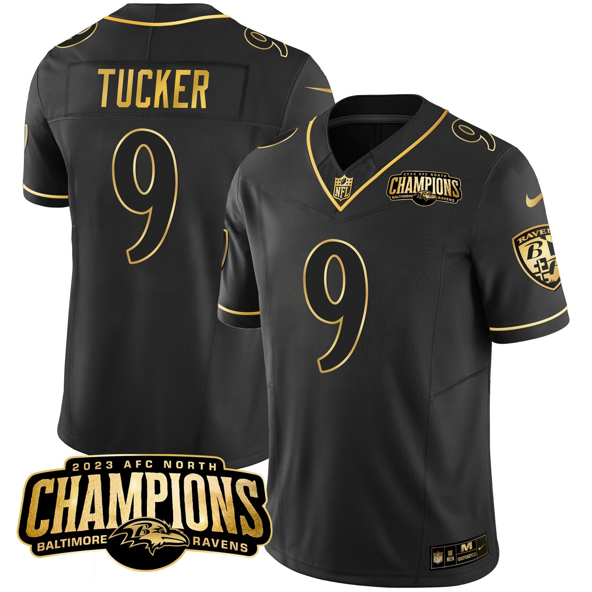 Camisa NFL Men’s 2023 AFC North Champions Patch Dourada Vapor Jersey