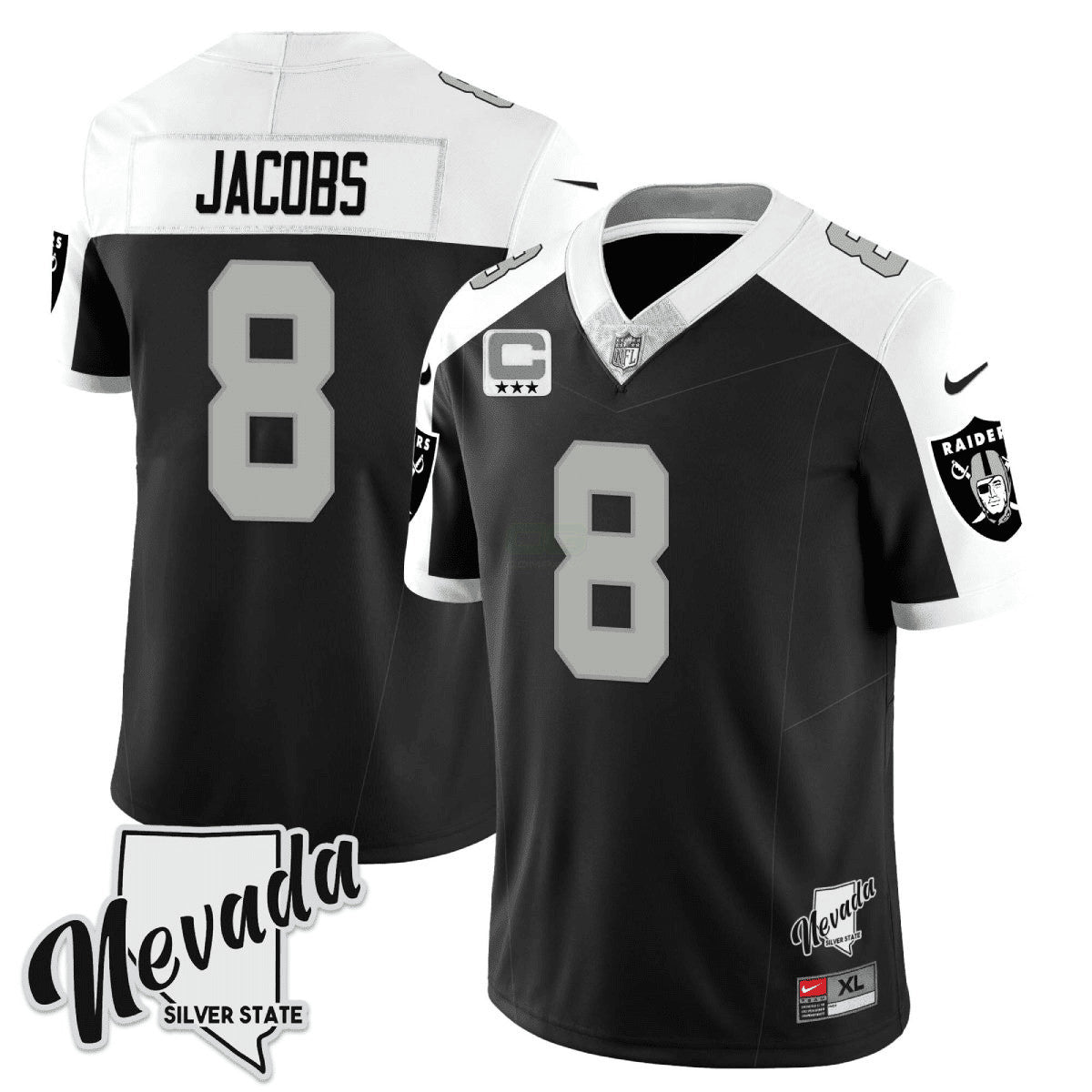 Camisa NFL Men’s 2023 Nevada Silver State Patch Vapor Jersey