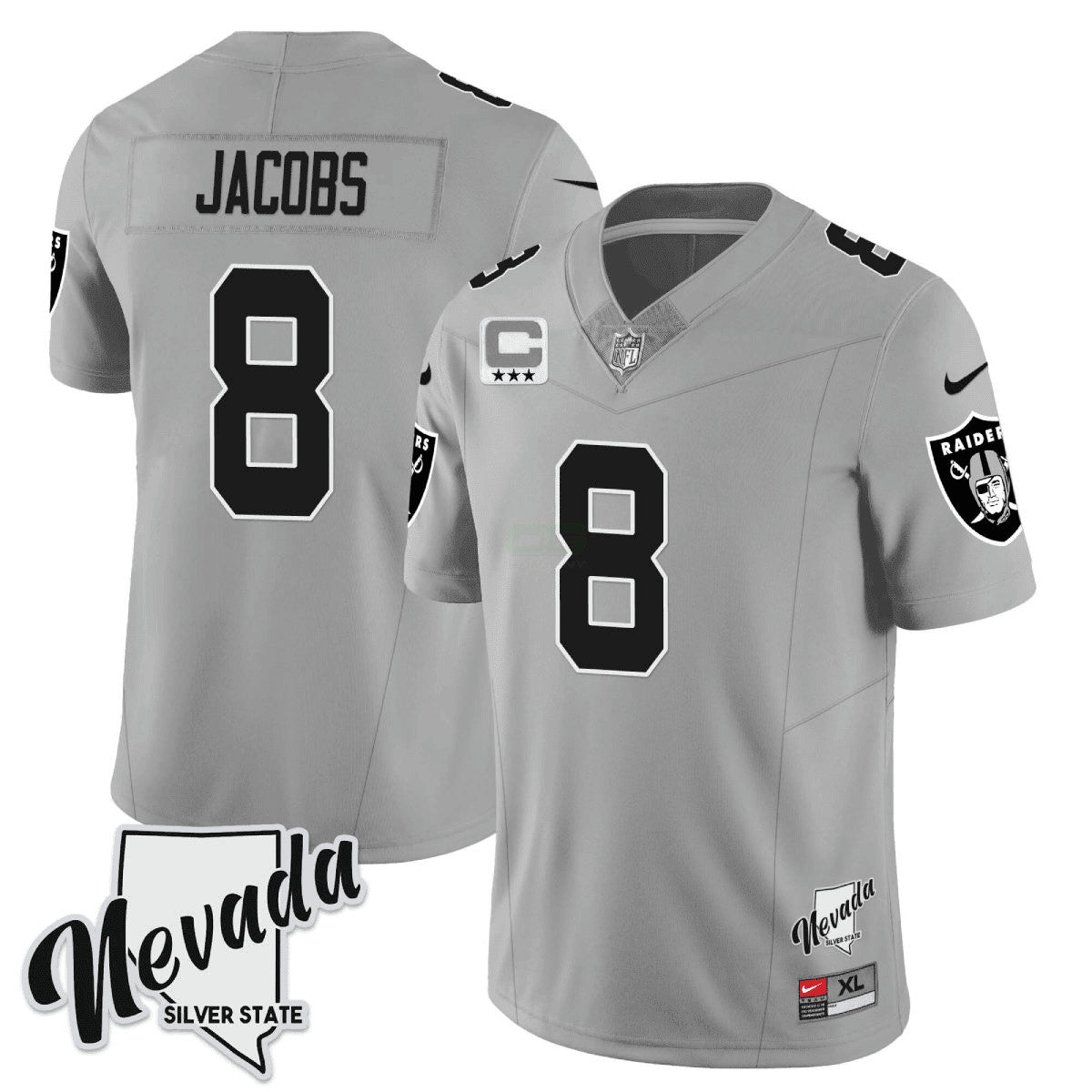 Camisa NFL Men’s 2023 Nevada Silver State Patch Vapor Jersey