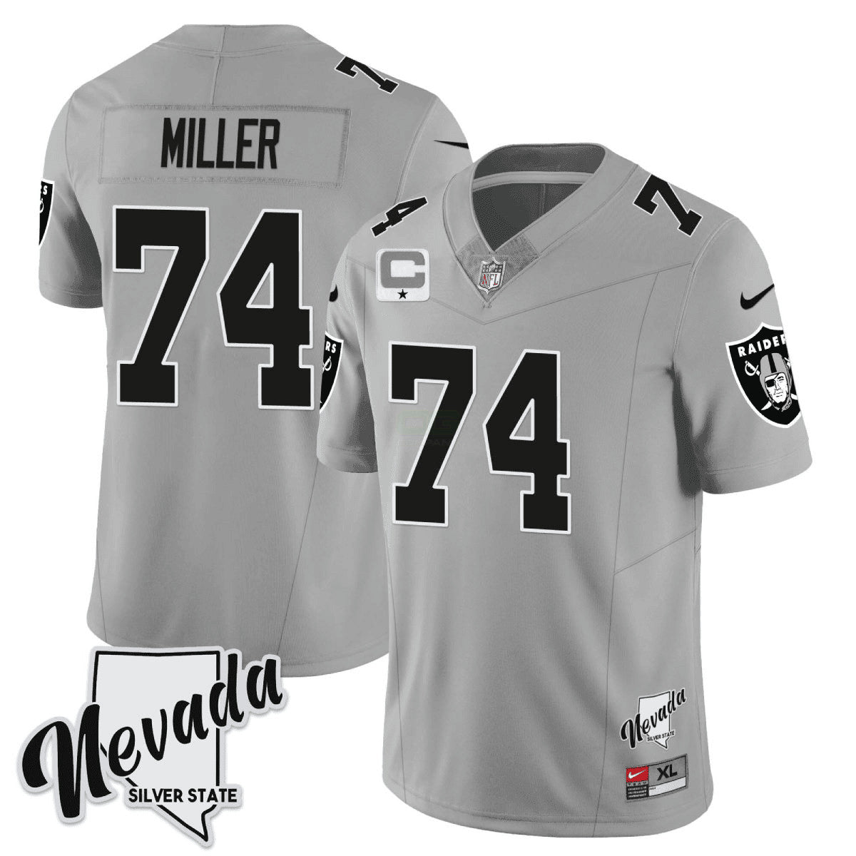 Camisa NFL Men’s 2023 Nevada Silver State Patch Vapor Jersey