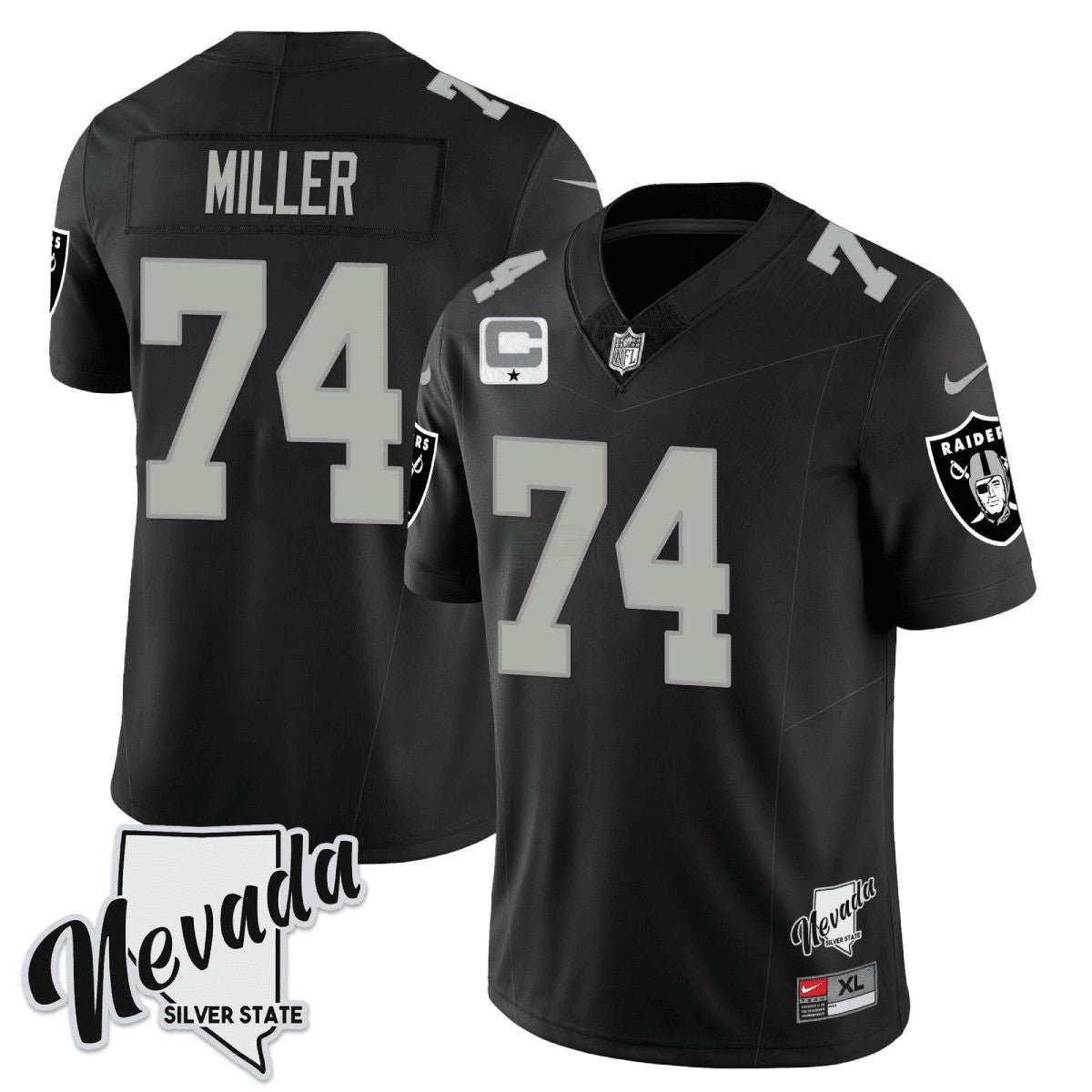 Camisa NFL Men’s 2023 Nevada Silver State Patch Vapor Jersey