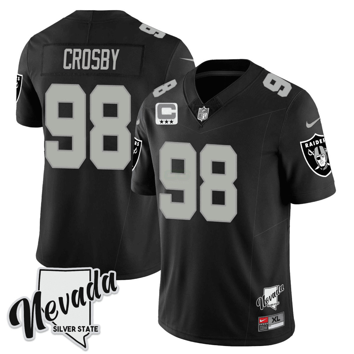 Camisa NFL Men’s 2023 Nevada Silver State Patch Vapor Jersey