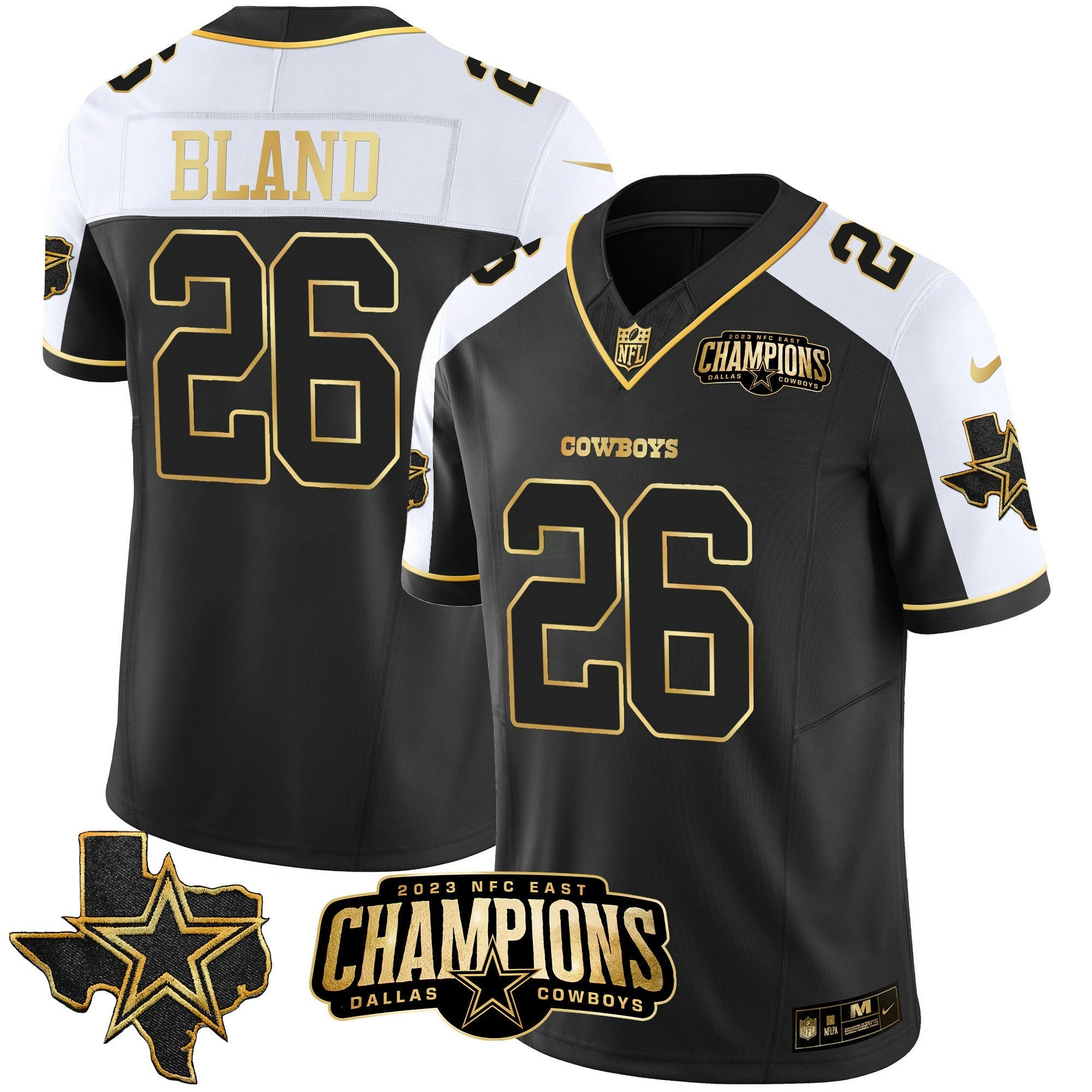 Camisa NFL Men’s 2023 NFC East Champions Patch Dourada Vapor Jersey