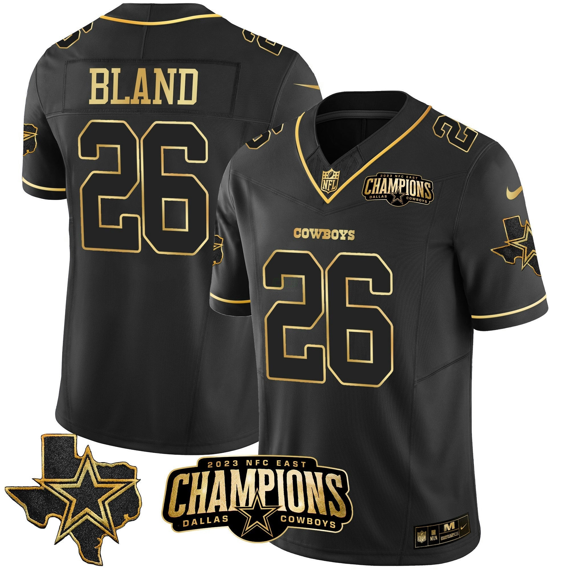 Camisa NFL Men’s 2023 NFC East Champions Patch Dourada Vapor Jersey
