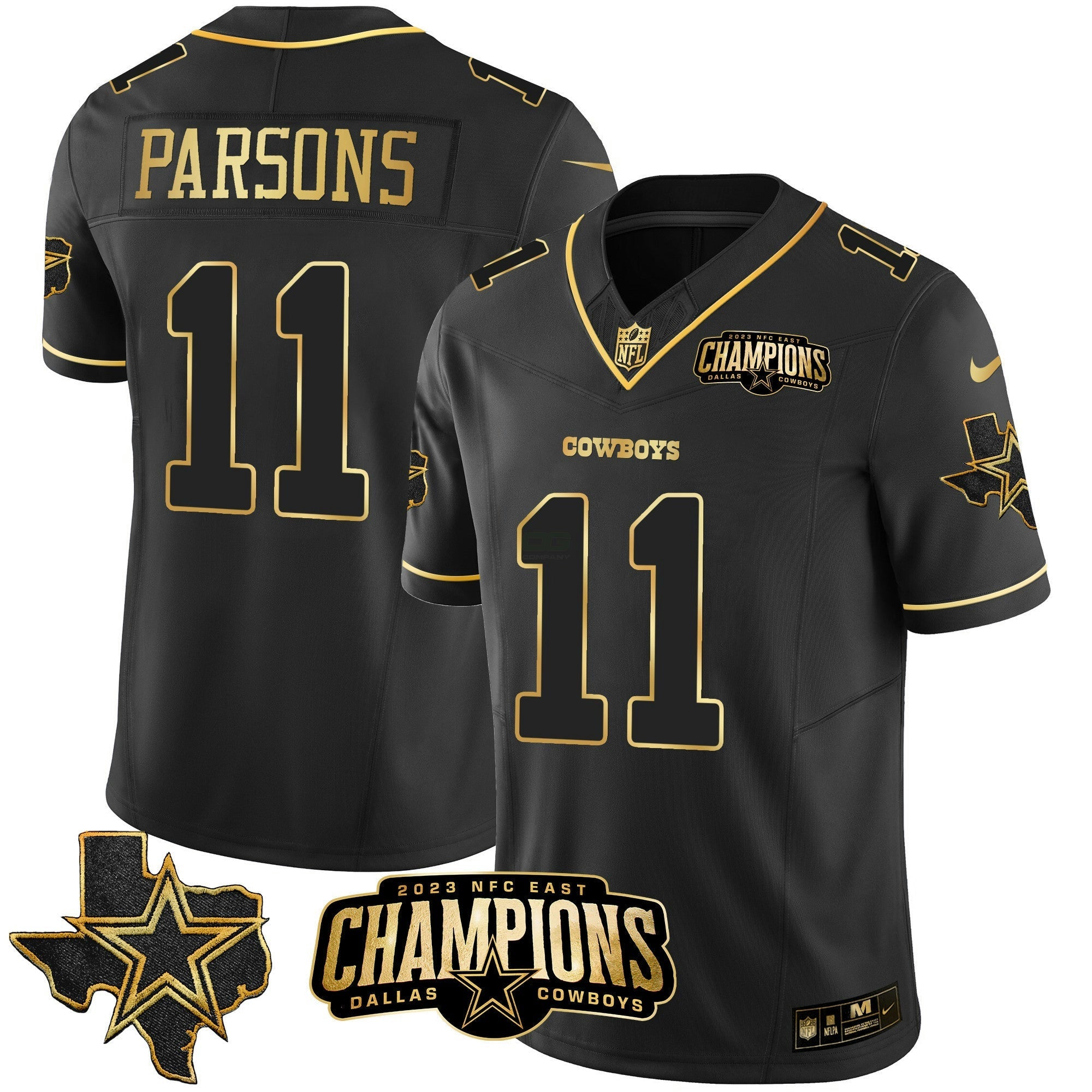Camisa NFL Men’s 2023 NFC East Champions Patch Dourada Vapor Jersey