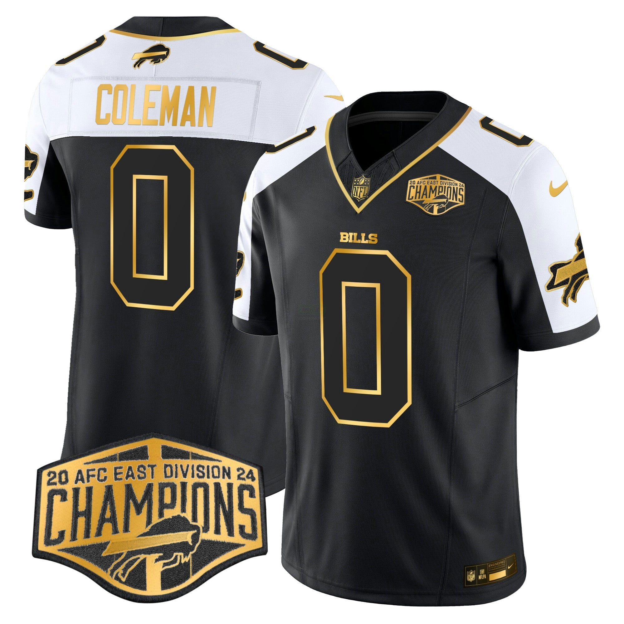 Camisa NFL Men’s 2024 AFC East Division Champions Dourada Vapor Limited Jersey