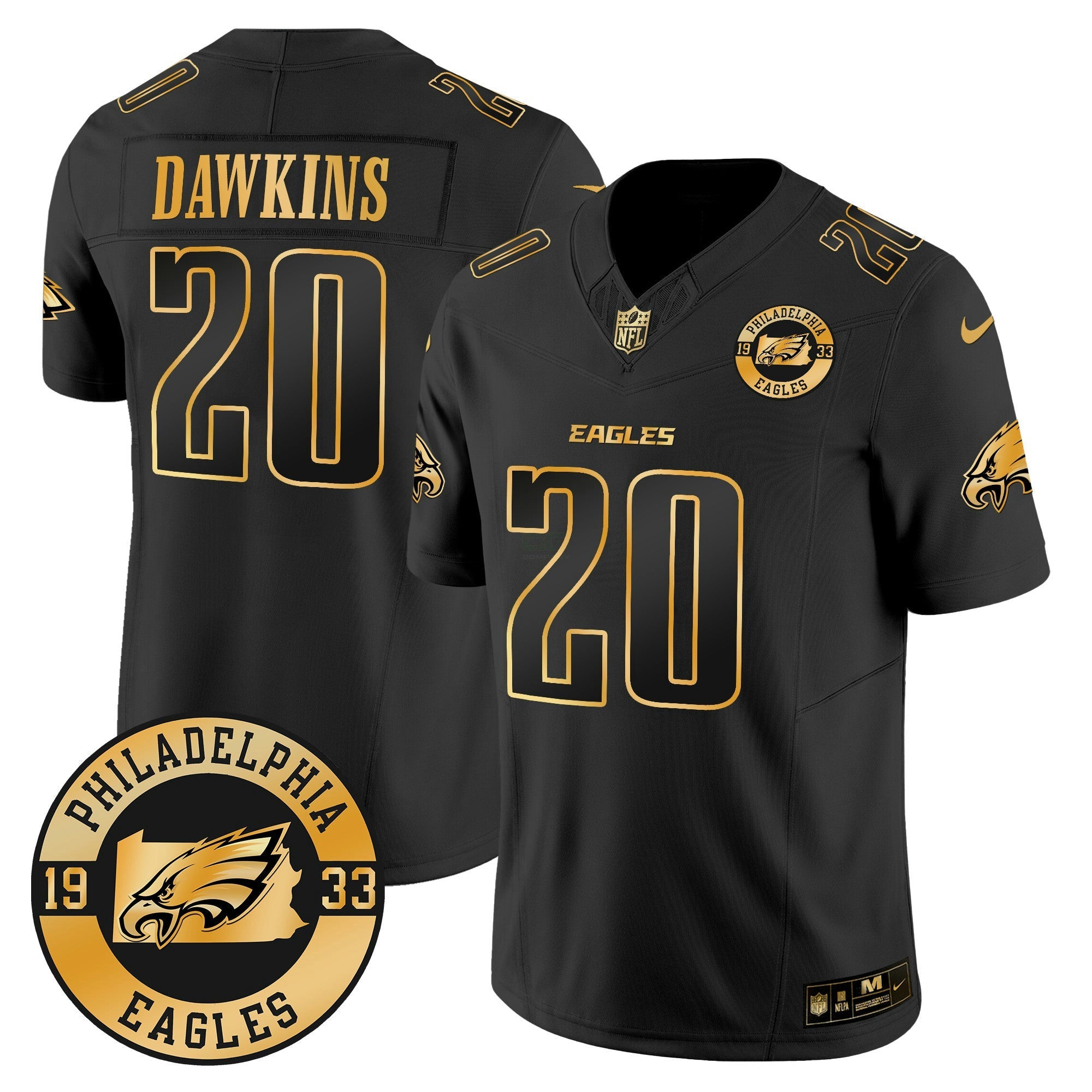 Camisa NFL Men’s 2024 Dourada Vapor Limited Jersey – Est. 1933 Patch
