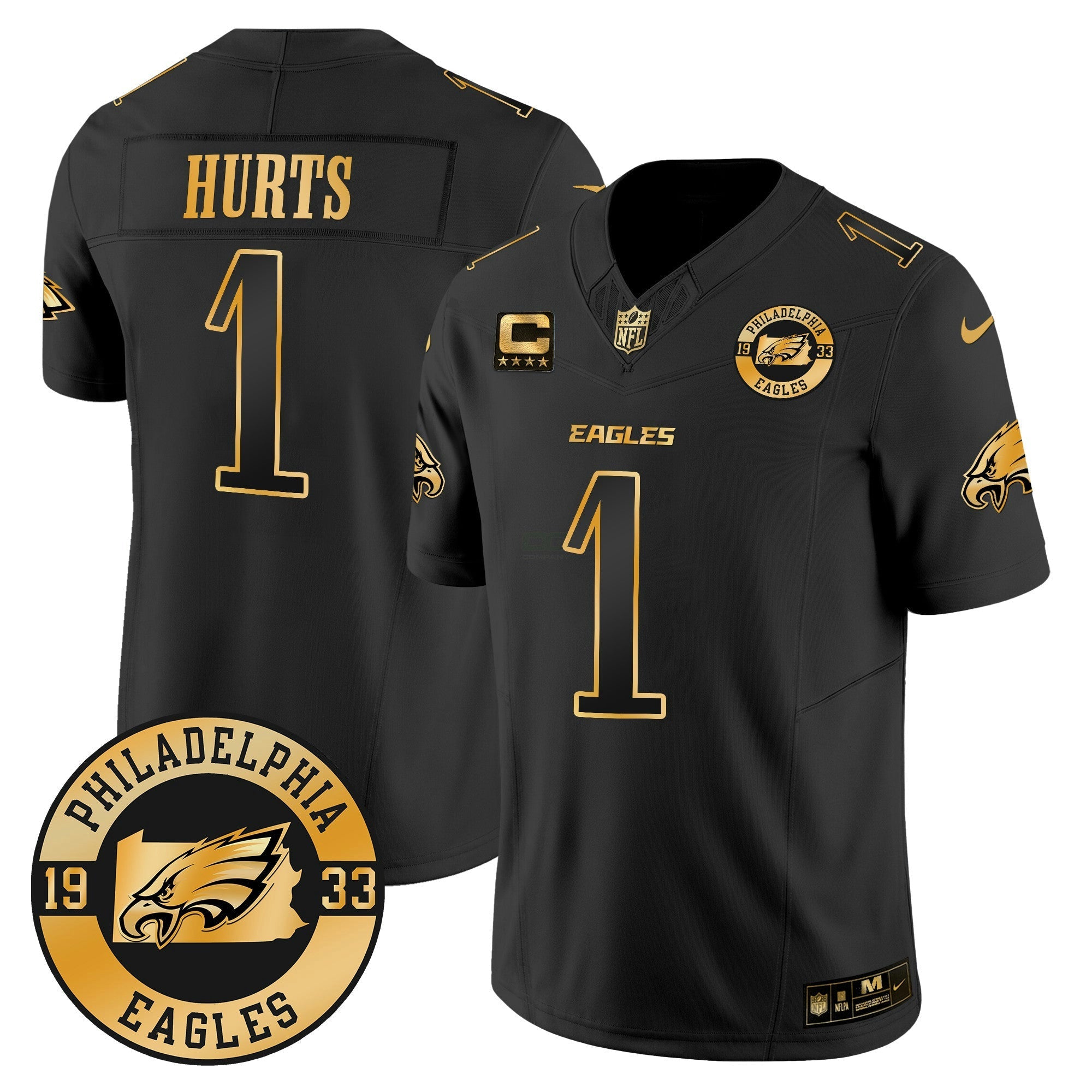 Camisa NFL Men’s 2024 Dourada Vapor Limited Jersey – Est. 1933 Patch