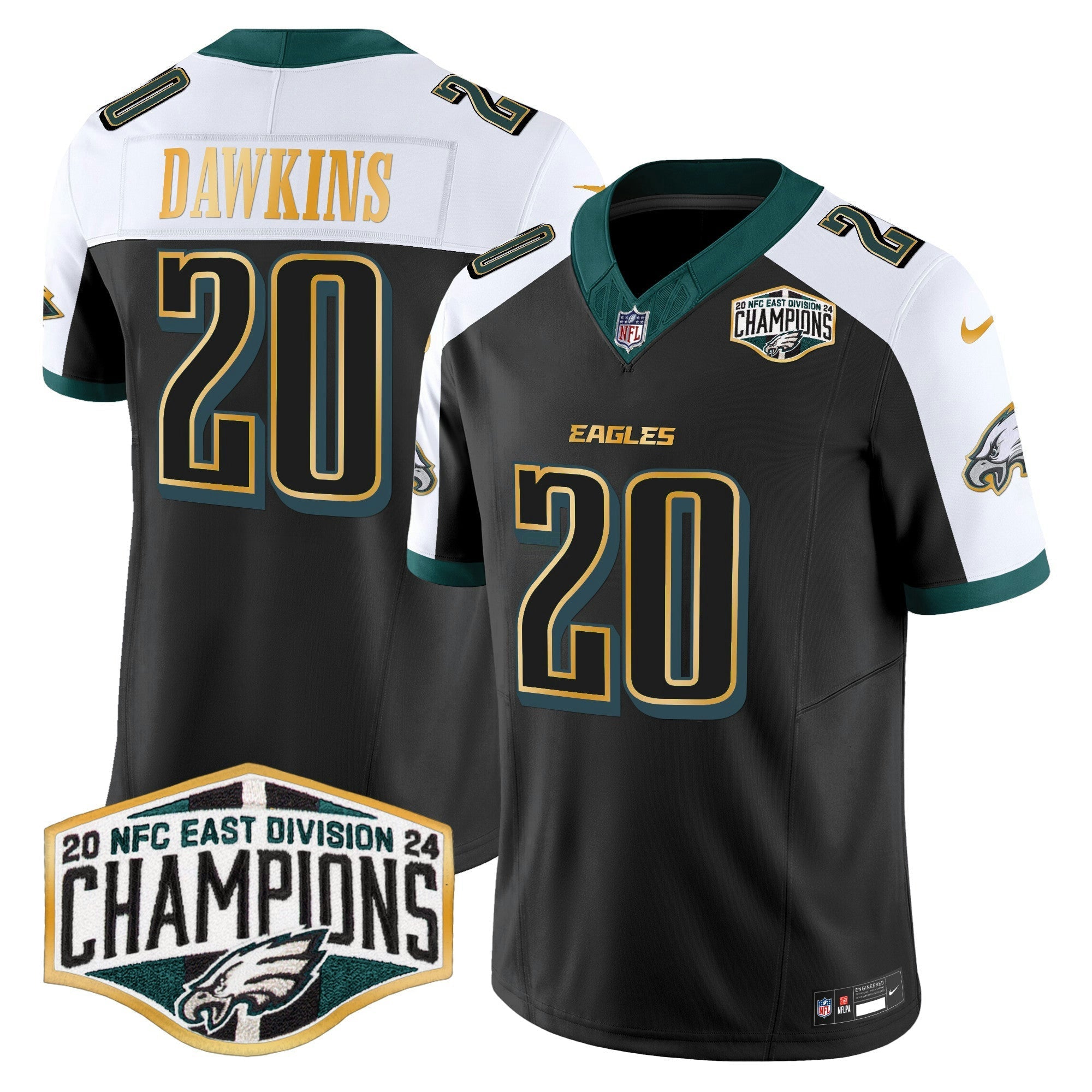 Camisa NFL Men’s 2024 NFC East Division Champions Dourada Trim Vapor Limited Jersey