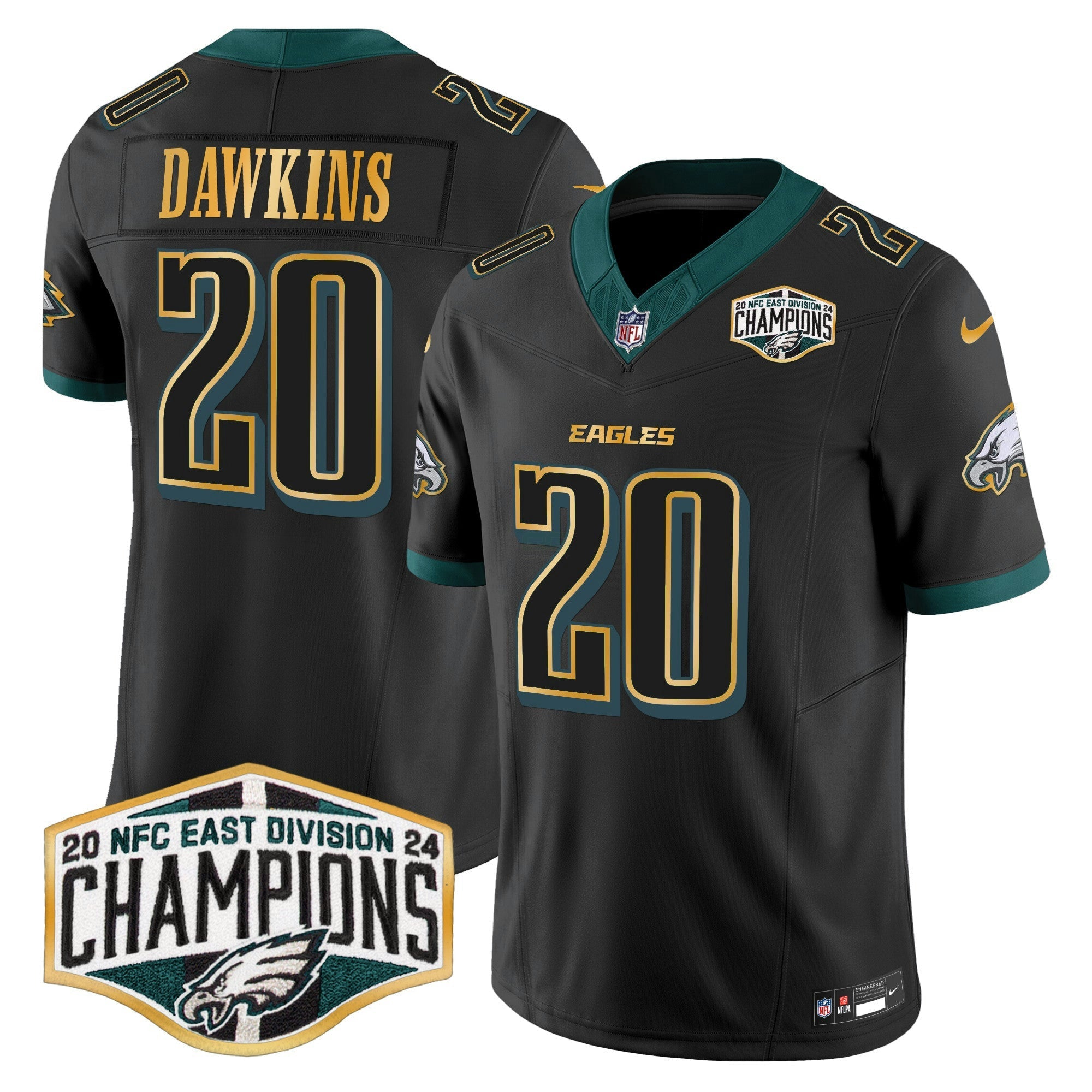 Camisa NFL Men’s 2024 NFC East Division Champions Dourada Trim Vapor Limited Jersey