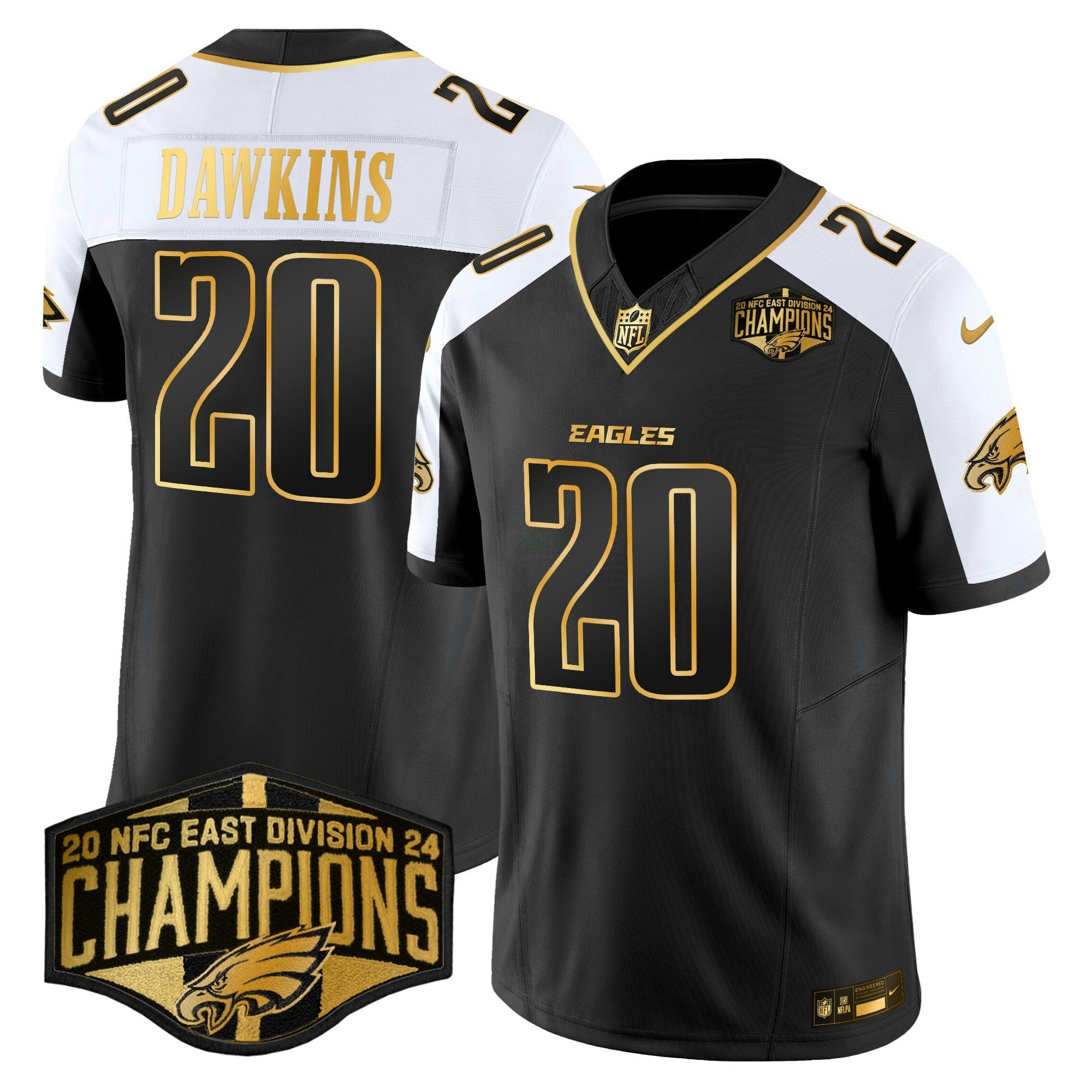 Camisa NFL Men’s 2024 NFC East Division Champions Dourada Vapor Limited Jersey