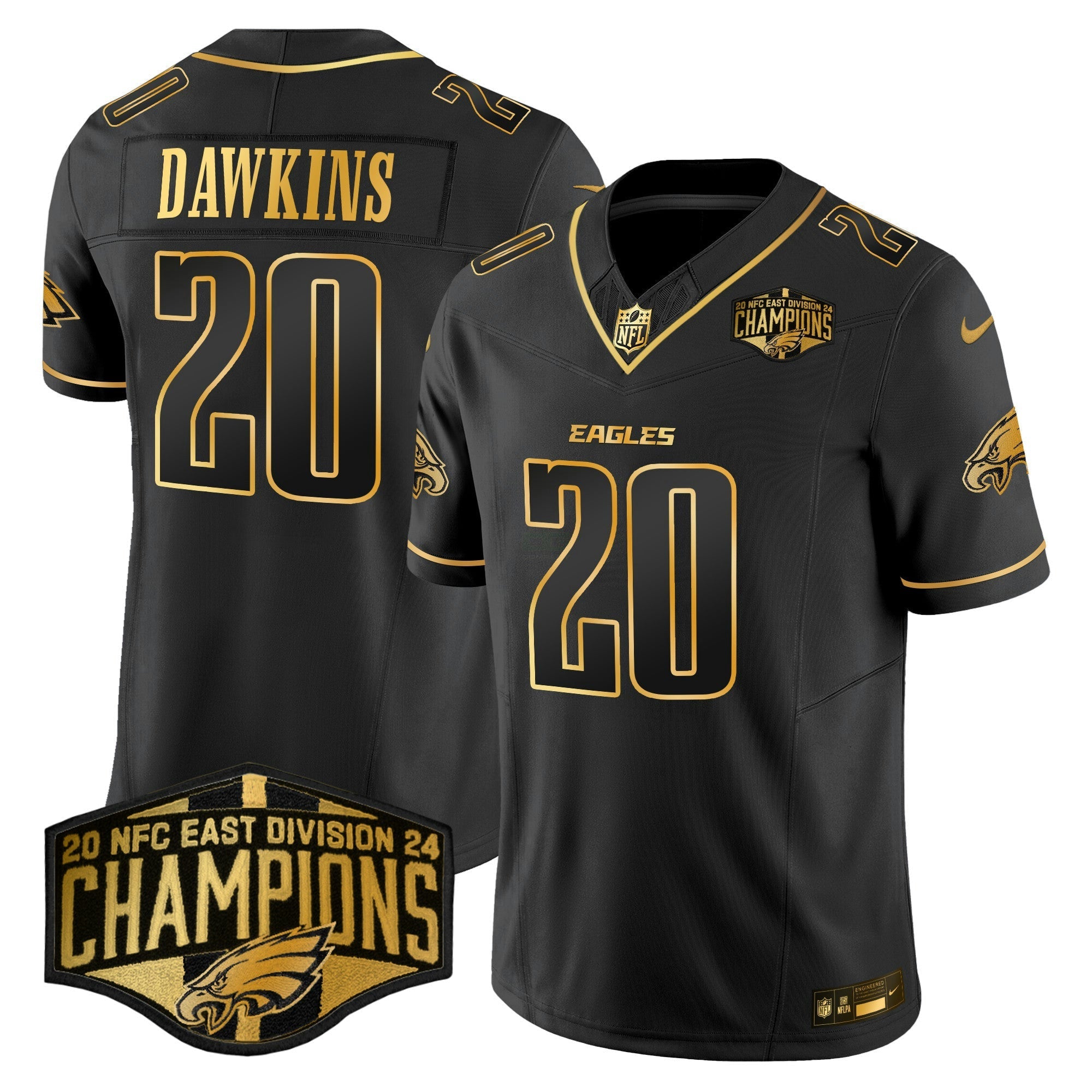 Camisa NFL Men’s 2024 NFC East Division Champions Dourada Vapor Limited Jersey