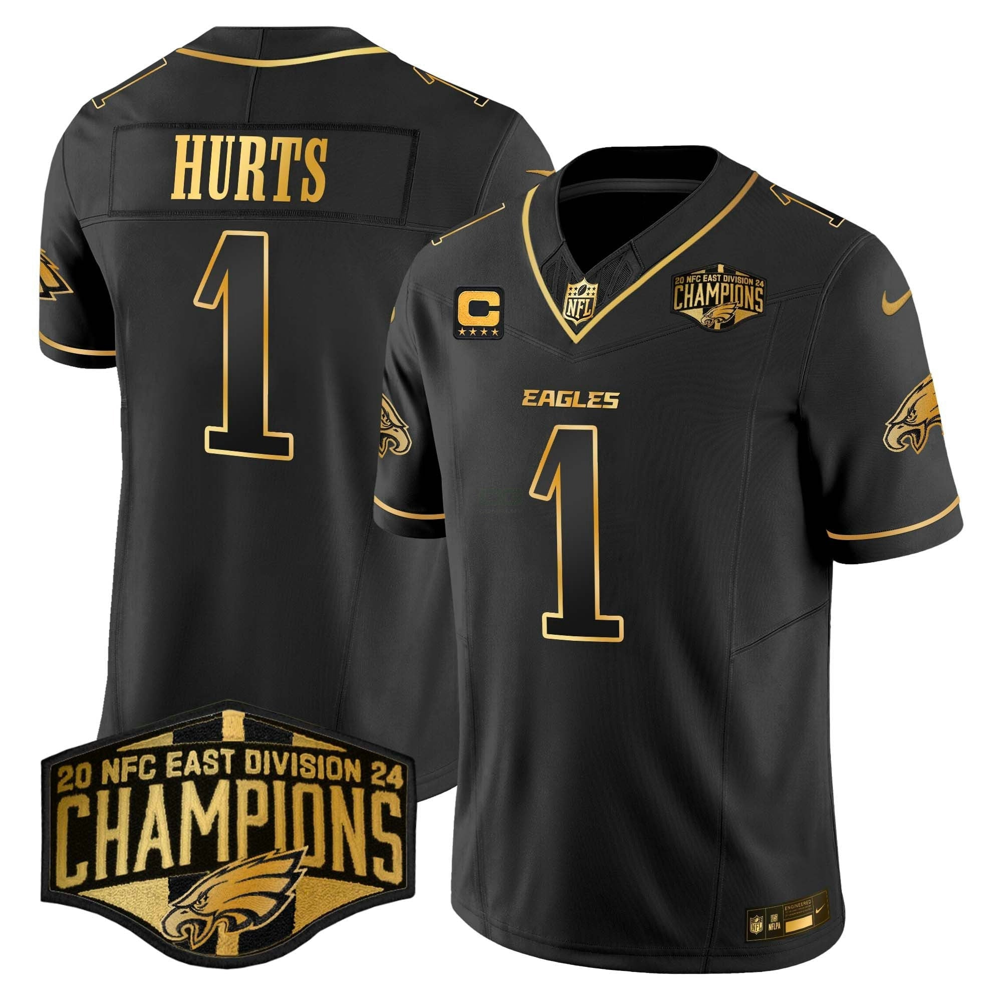 Camisa NFL Men’s 2024 NFC East Division Champions Dourada Vapor Limited Jersey