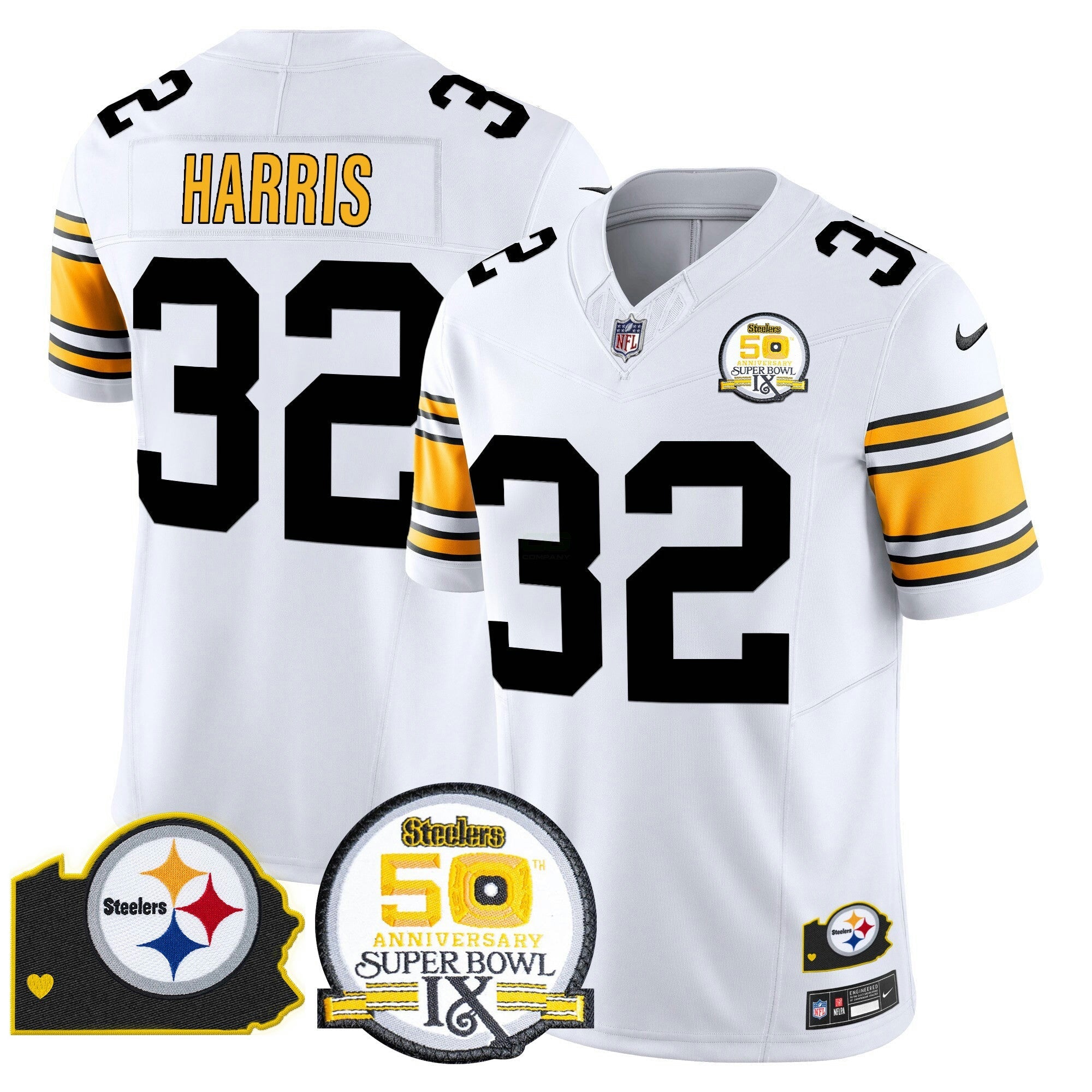 Camisa NFL Men’s 50th Anniversary Of Super Bowl IX & Map Patch Vapor Limited Jersey